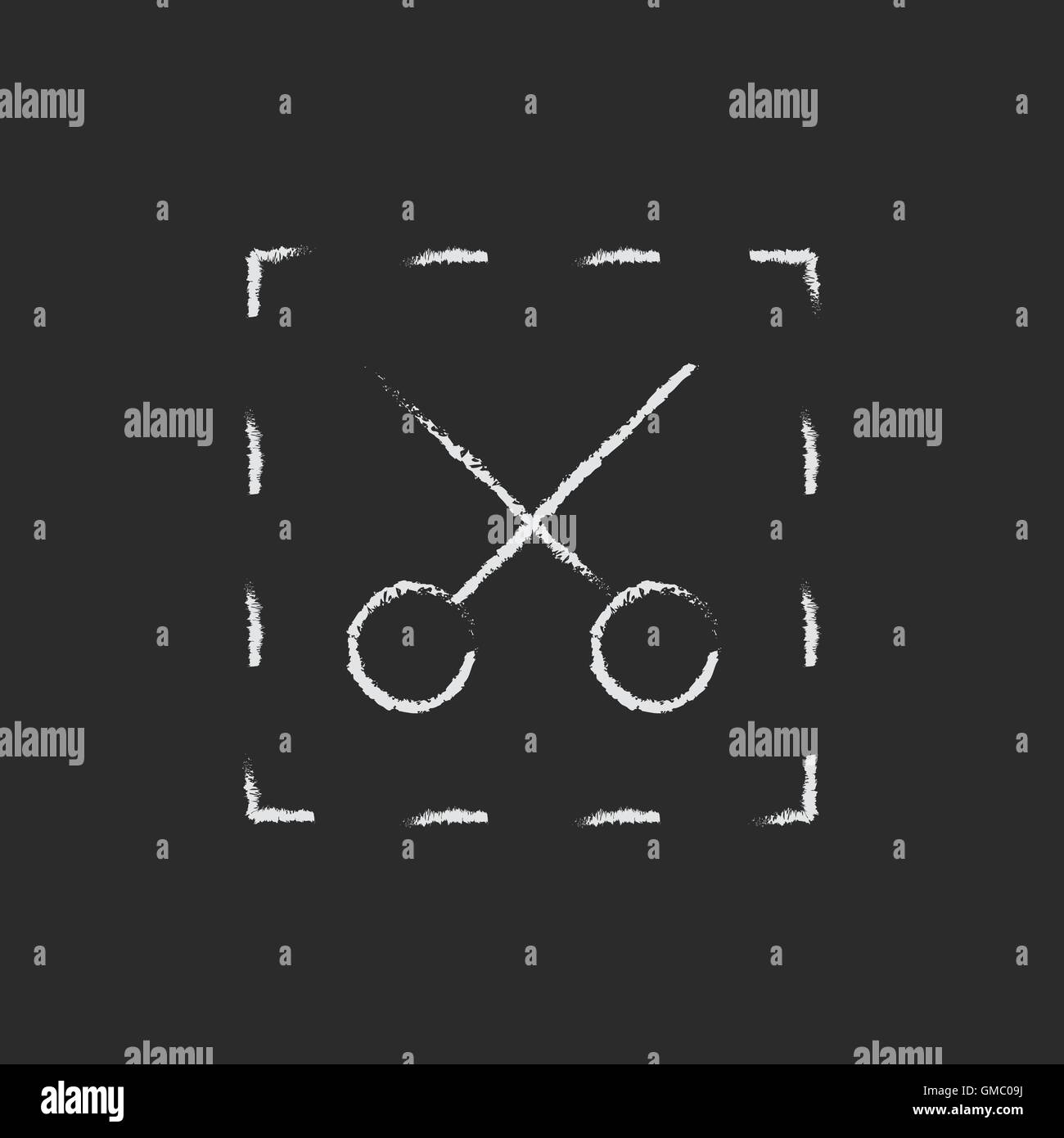 Scissors with dotted lines icon drawn in chalk Stock Vector Image & Art ...