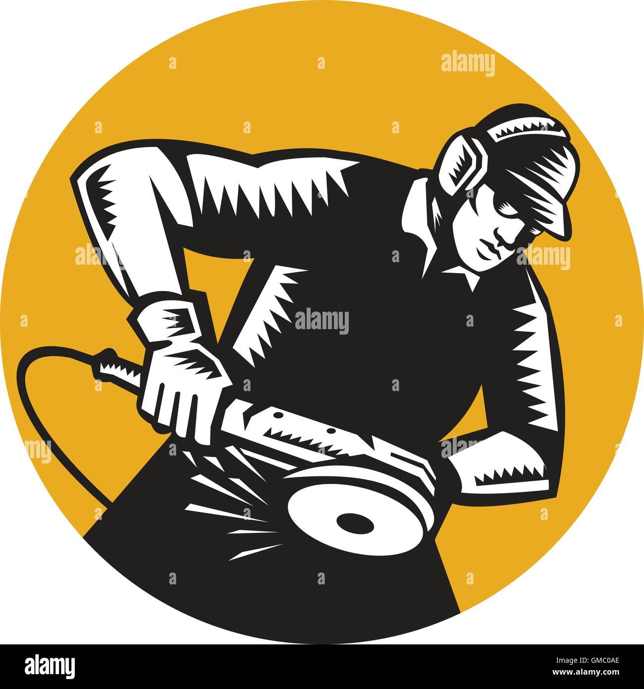 Angle Grinder Man Stock Vector Images - Alamy