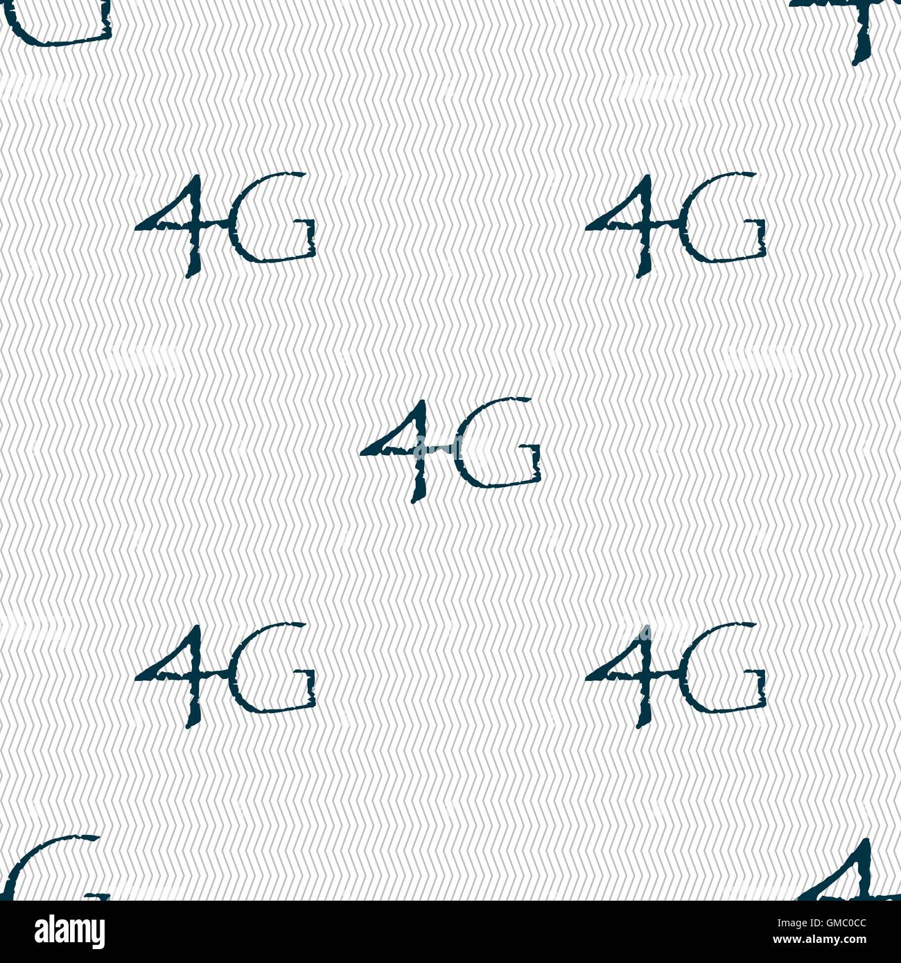 4G sign icon. Mobile telecommunications technology symbol. Seamless ...
