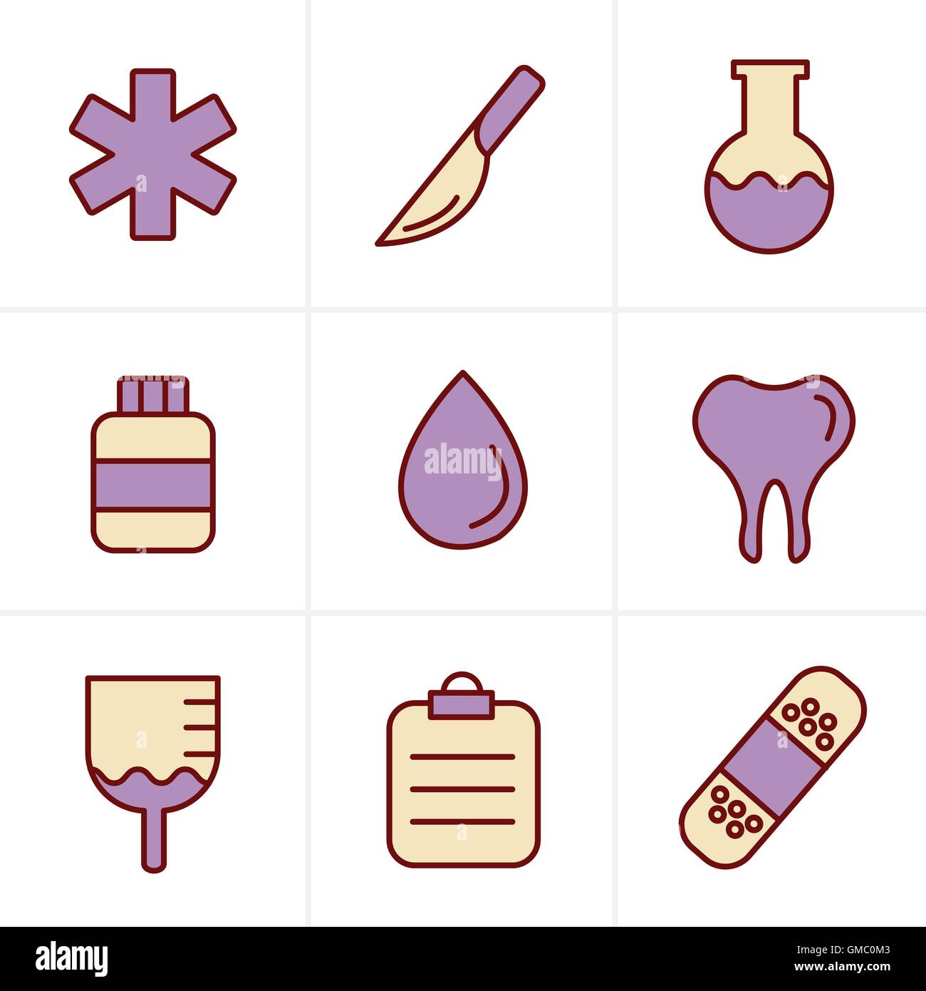 Icons Style  Medical icons vector set of health and medicine Stock Vector
