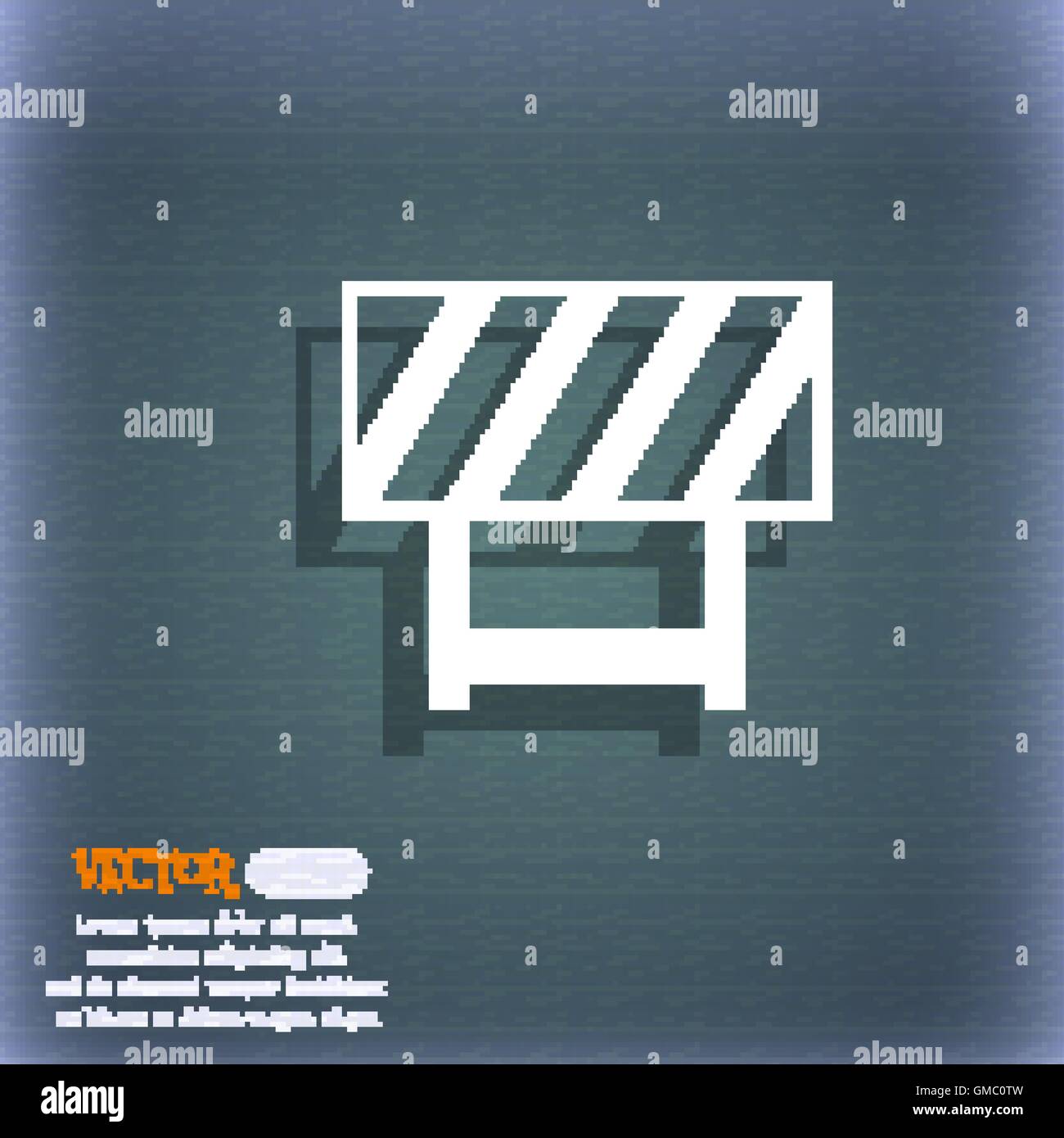 road barrier icon sign. On the blue-green abstract background with ...