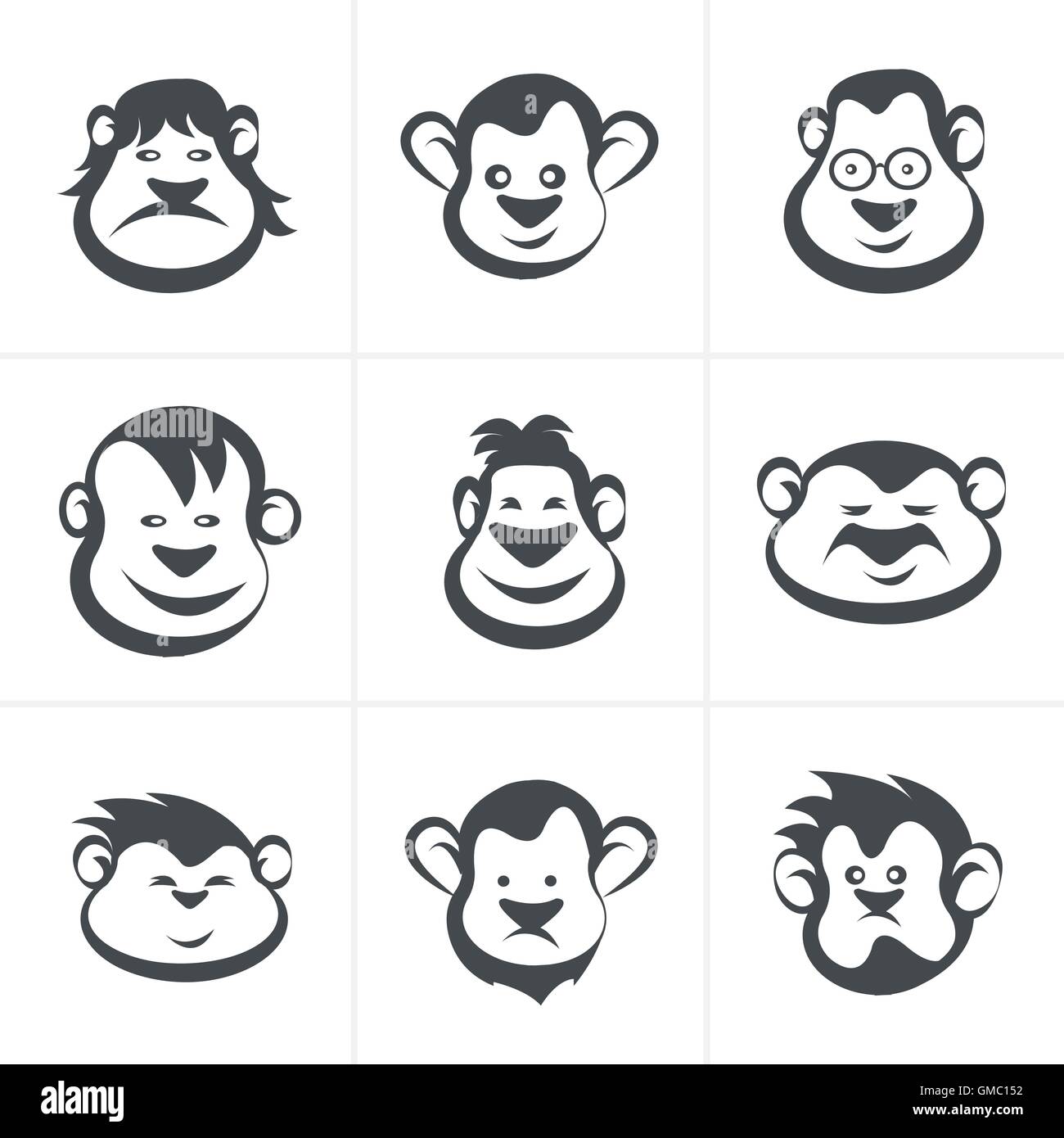 Monkey head icon vector Stock Vector