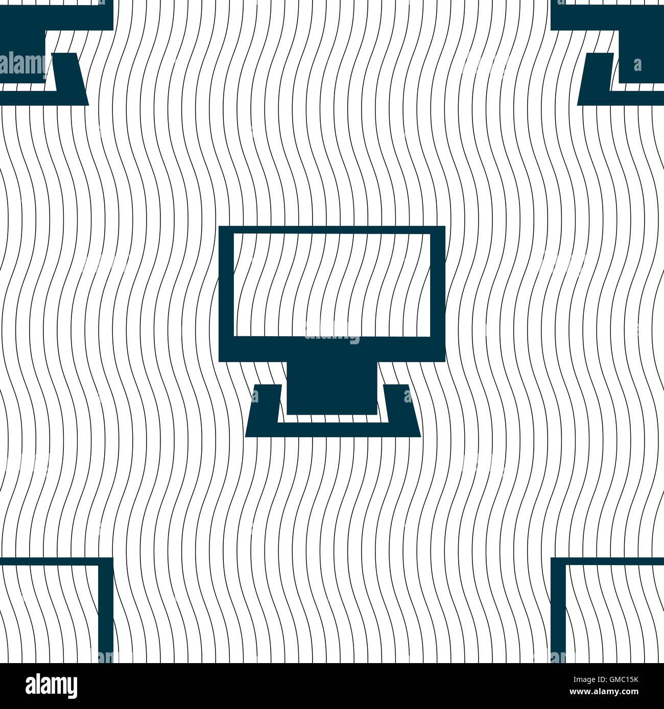 Computer widescreen monitor sign icon. Seamless pattern with geometric ...