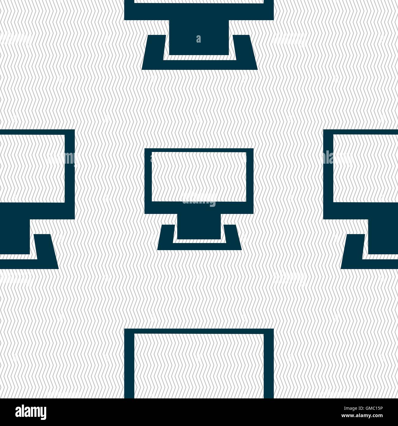 Computer widescreen monitor sign icon. Seamless abstract background