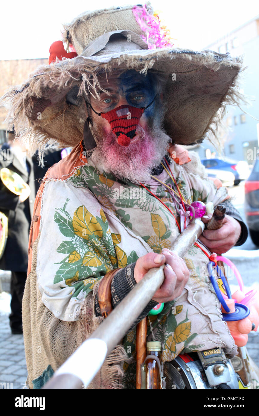 Man enjoying a shrove festival (Shrove Tuesday) which marks the ...