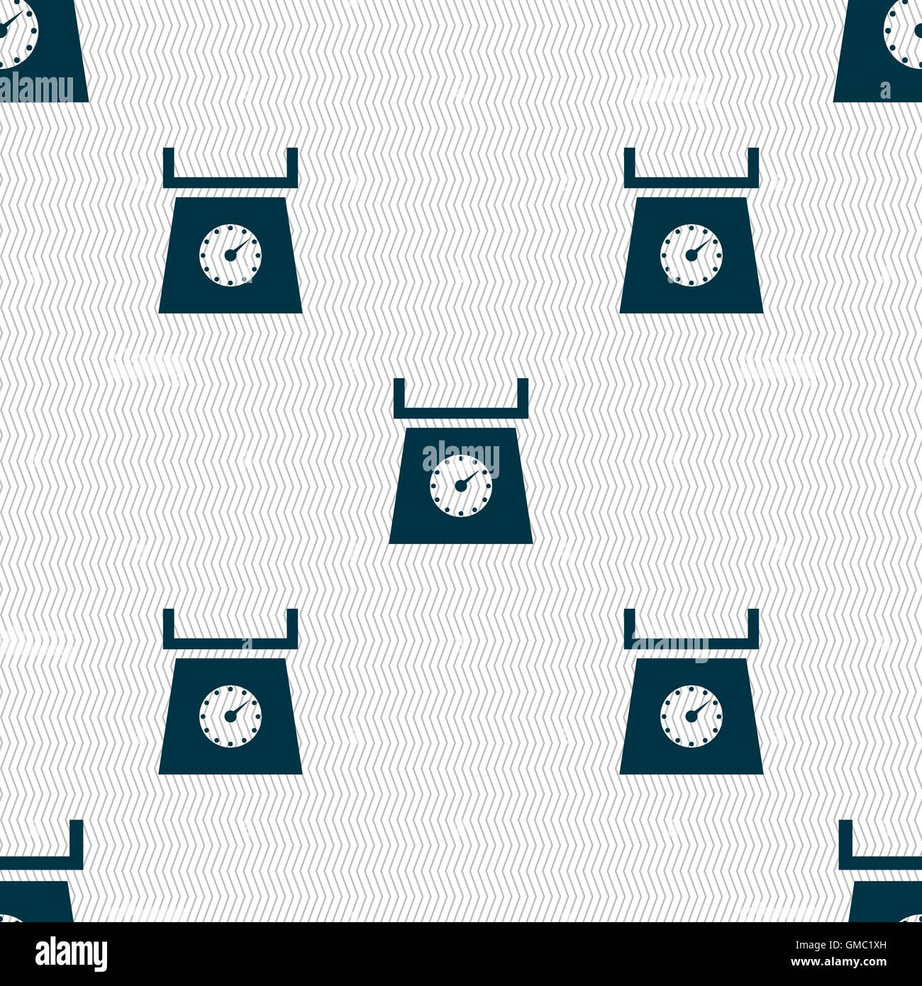 kitchen scales icon sign. Seamless abstract background with geometric ...