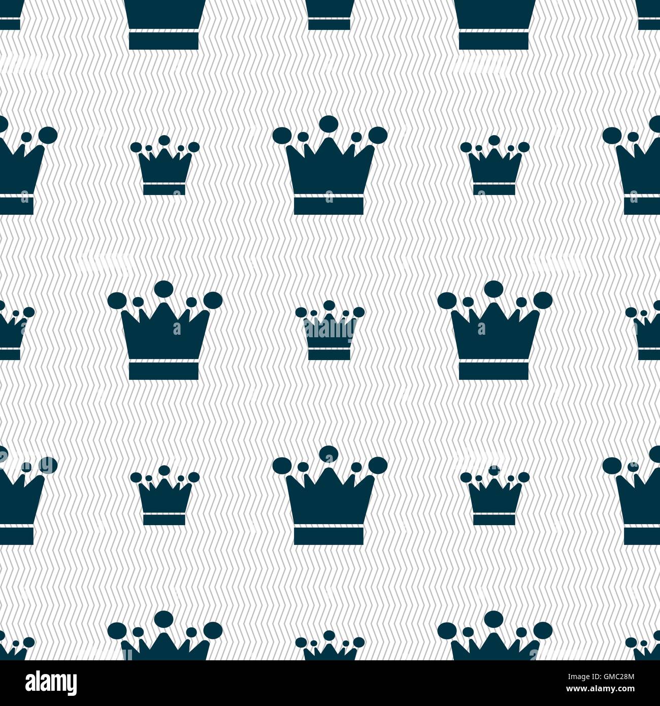 Crown icon sign. Seamless abstract background with geometric shapes ...