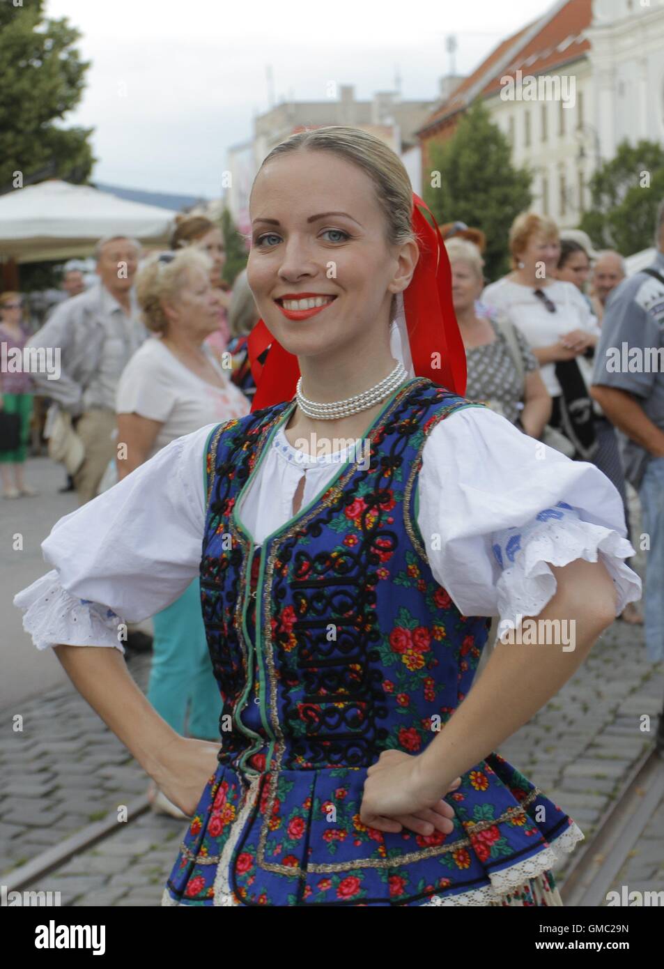 A dancer in traditional costume from eastern Slovakia at the Cassovia  Folkfest, Kosice, Slovakia Stock Photo - Alamy