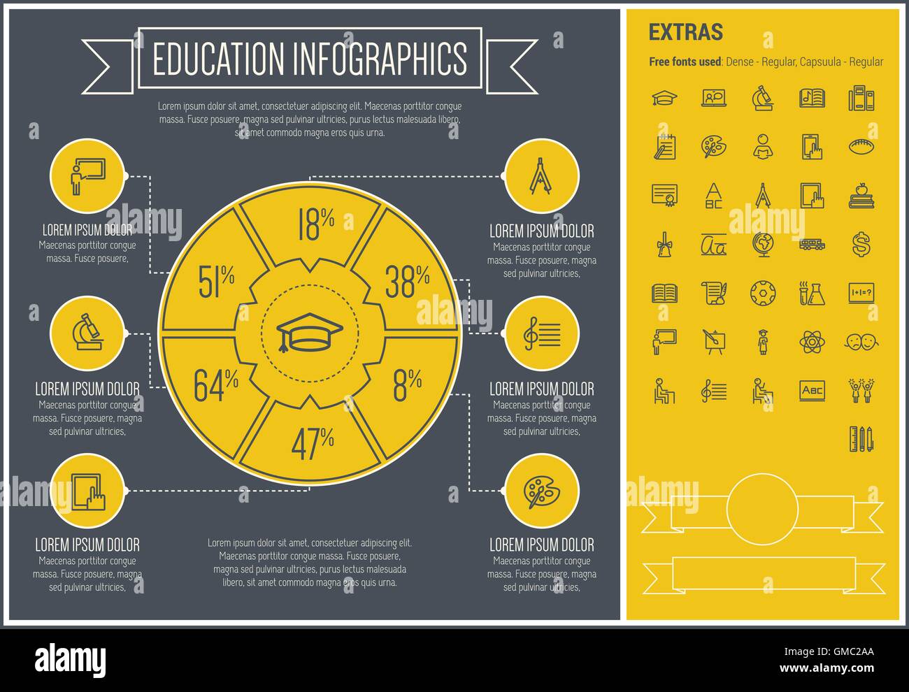 Education Line Design Infographic Template Stock Vector Image & Art - Alamy