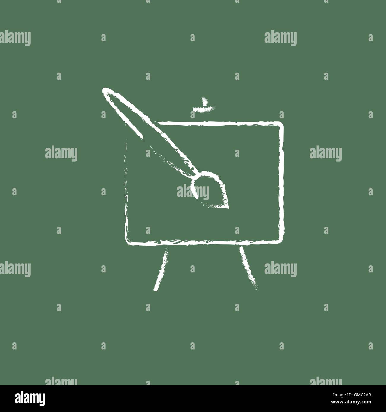 Easel and paint brush icon drawn in chalk Stock Vector Image & Art Alamy