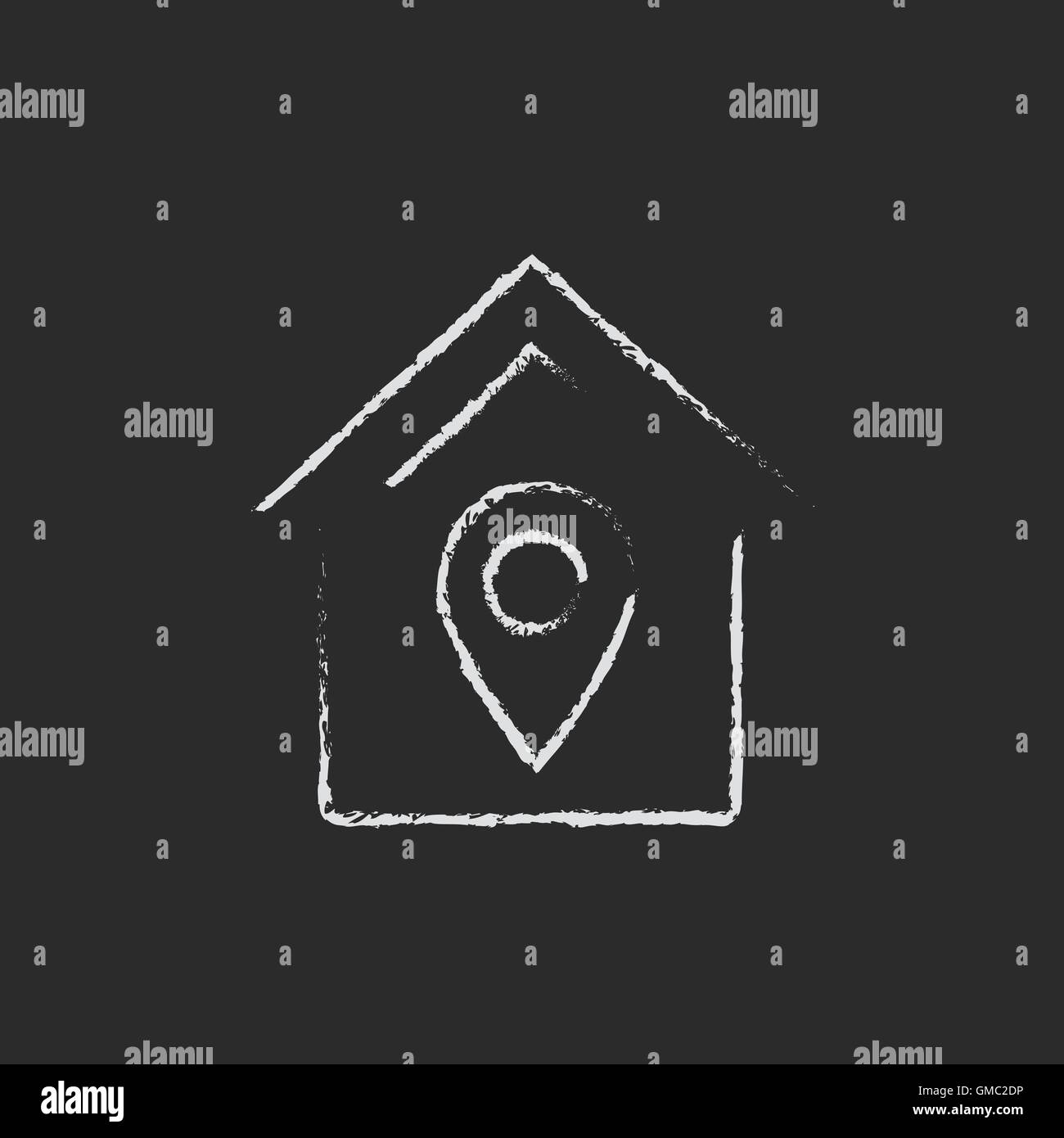 House with pointer icon drawn in chalk Stock Vector Image & Art - Alamy