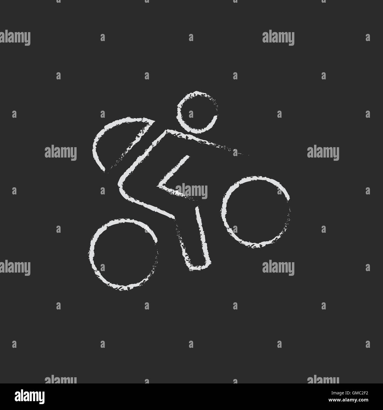 Bike And Cyclist Icon Drawn In Chalk Stock Vector Image Art Alamy