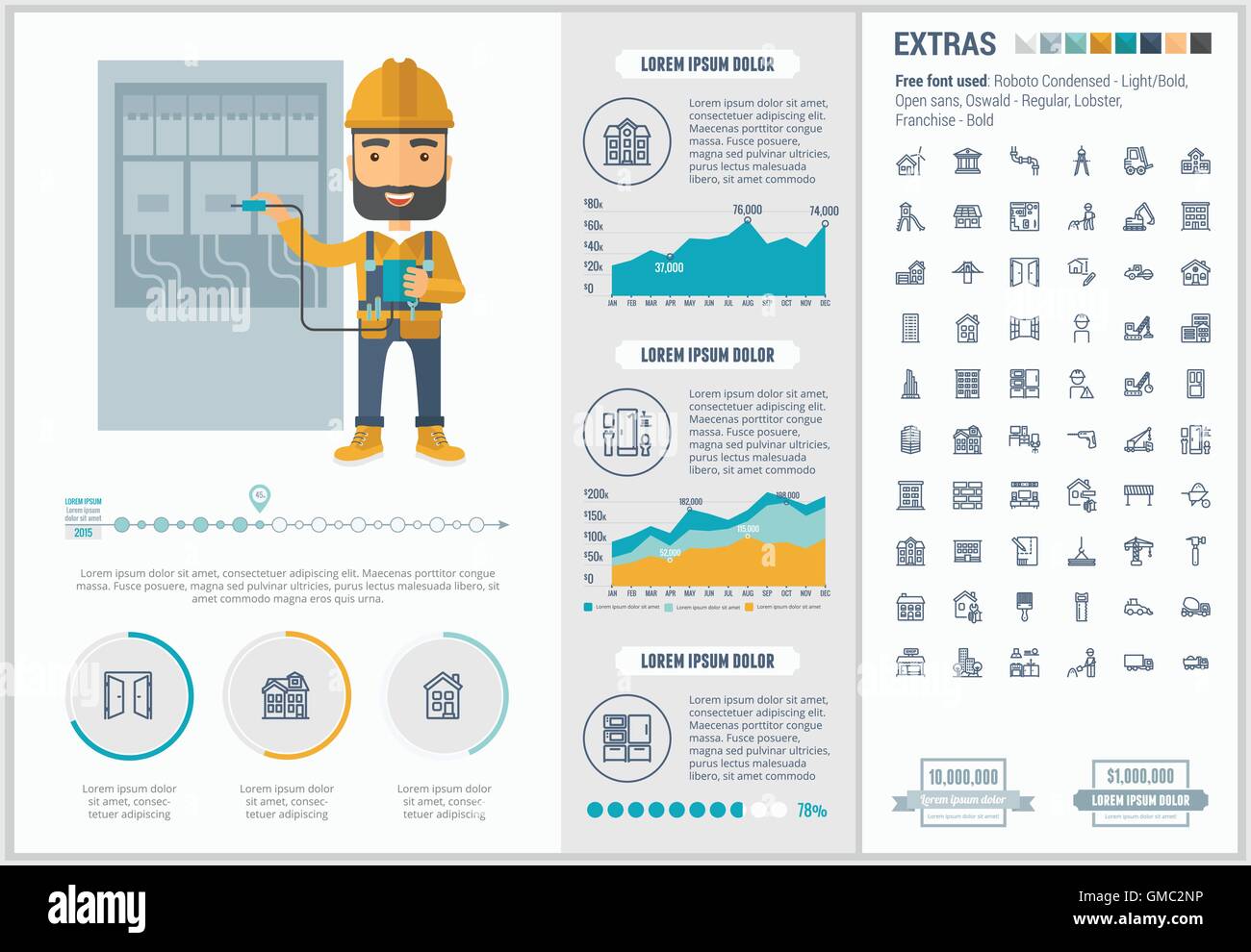 Constraction flat design Infographic Template Stock Vector Image & Art ...