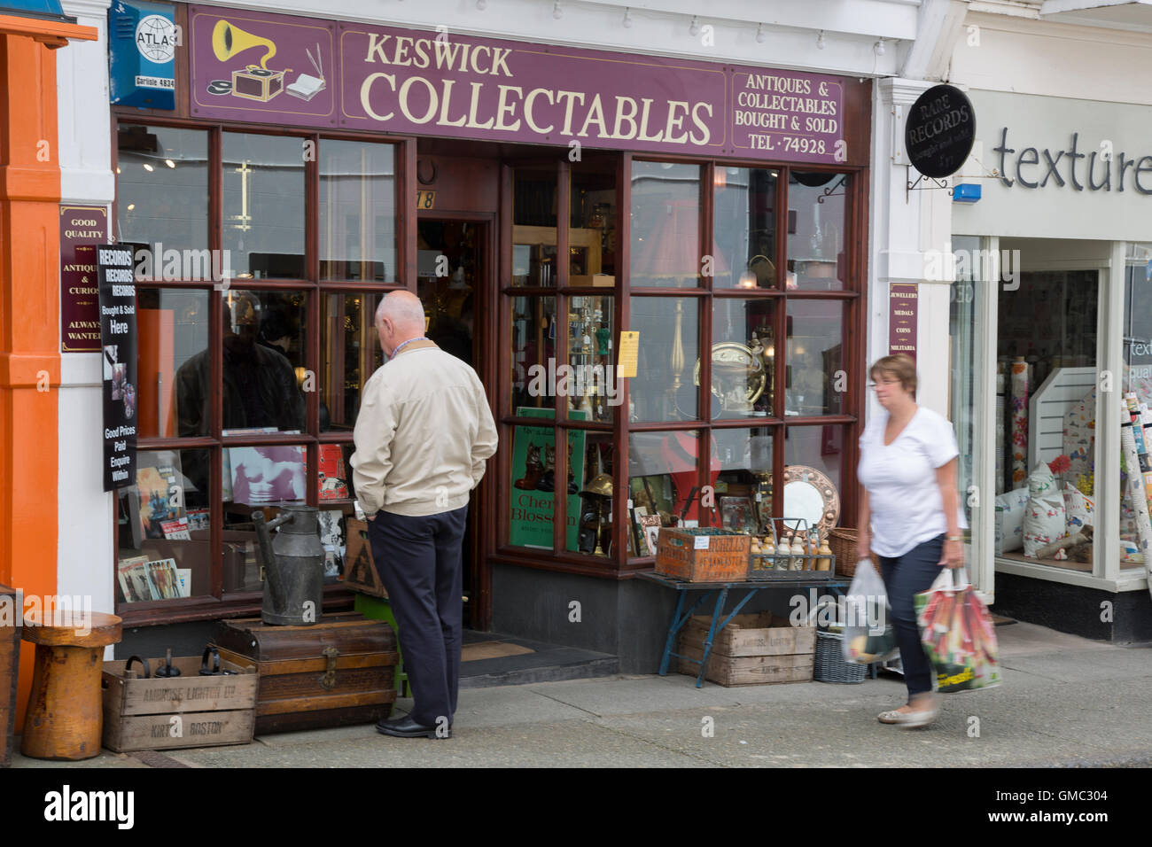 Keswick Collectables Shop, Lake District; England; UK Stock Photo