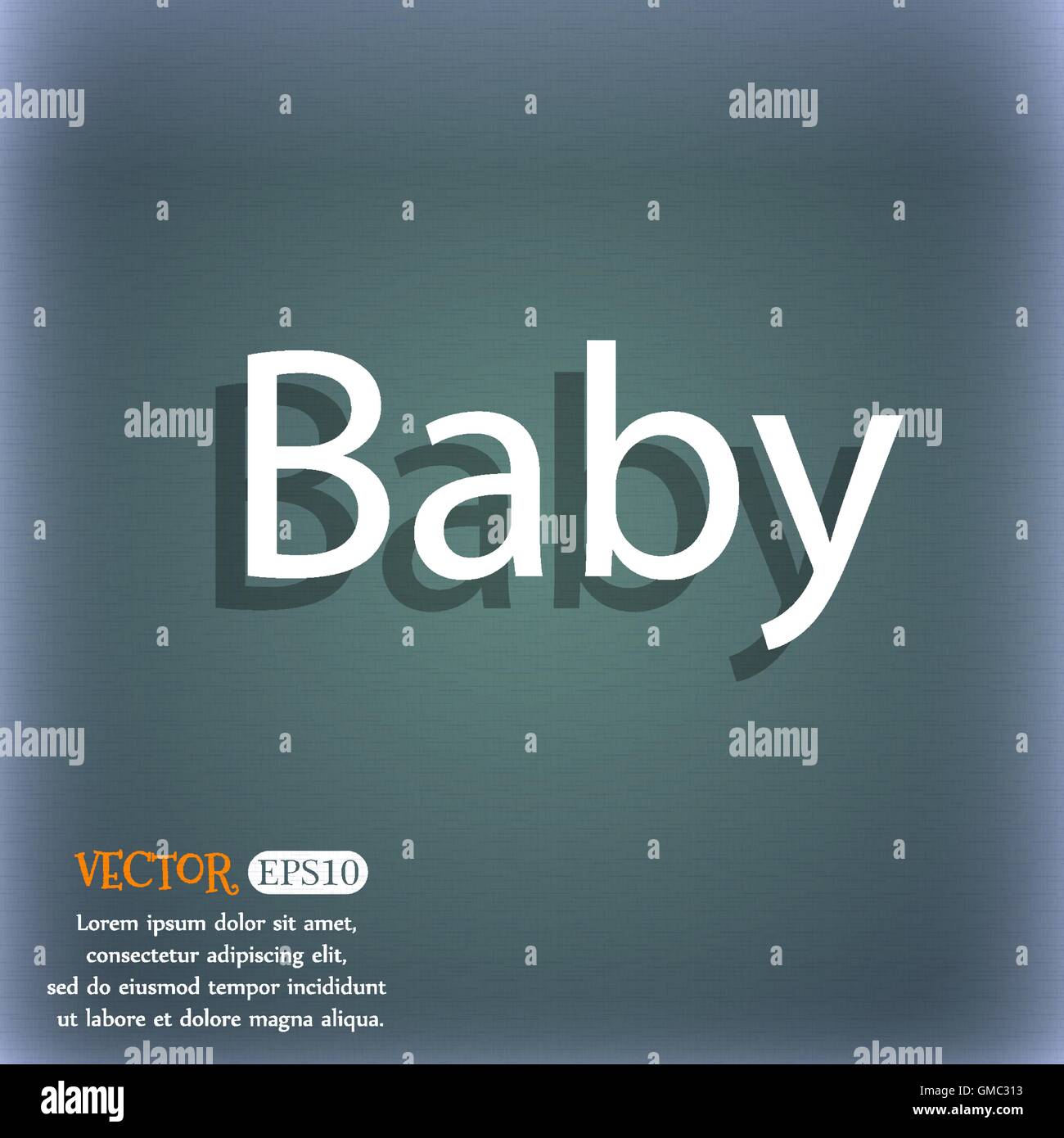 Baby on board sign icon. Infant in car caution symbol. Babypacifier nipple. On the bluegreen