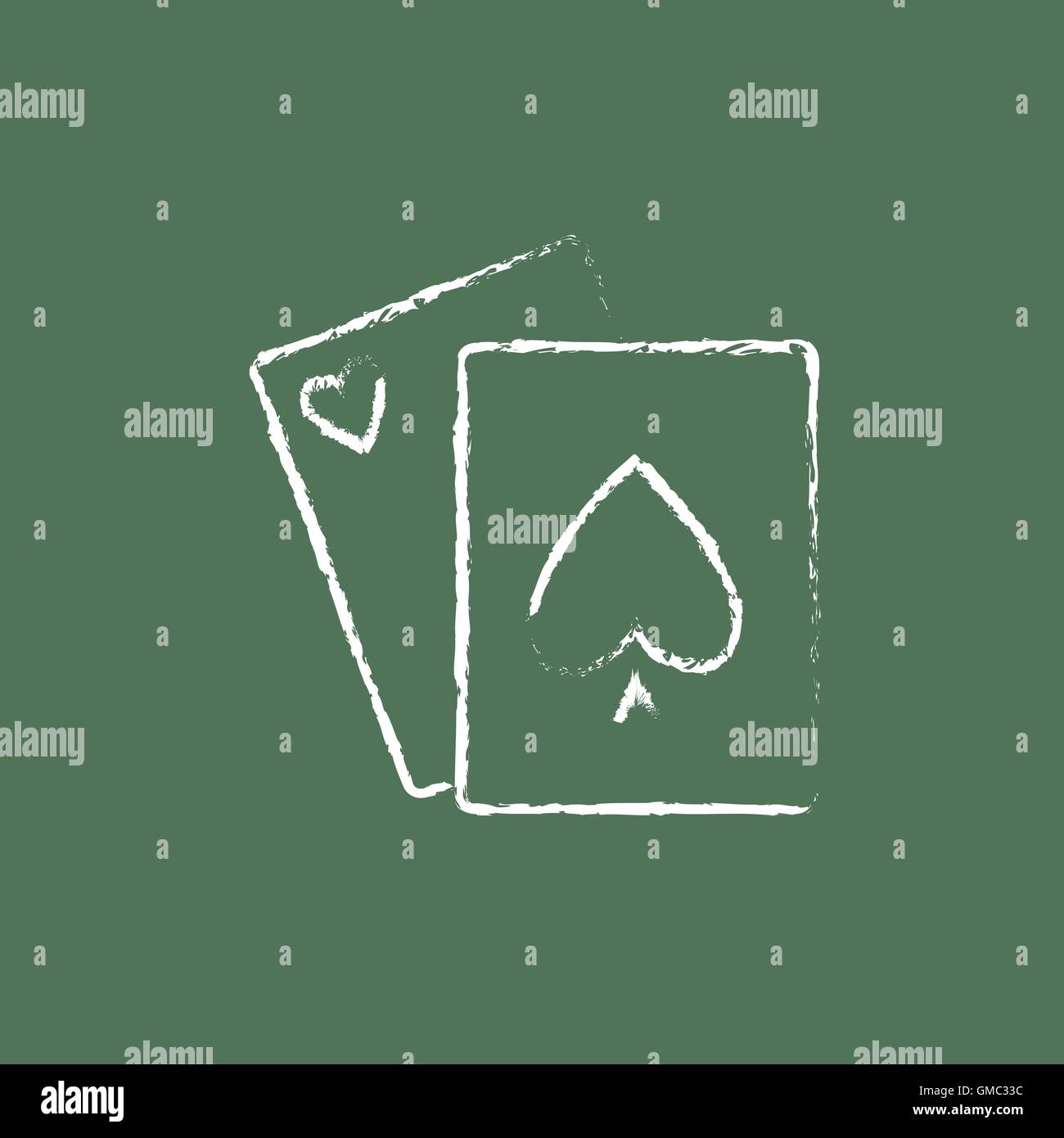 Playing cards icon drawn in chalk Stock Vector Image & Art - Alamy