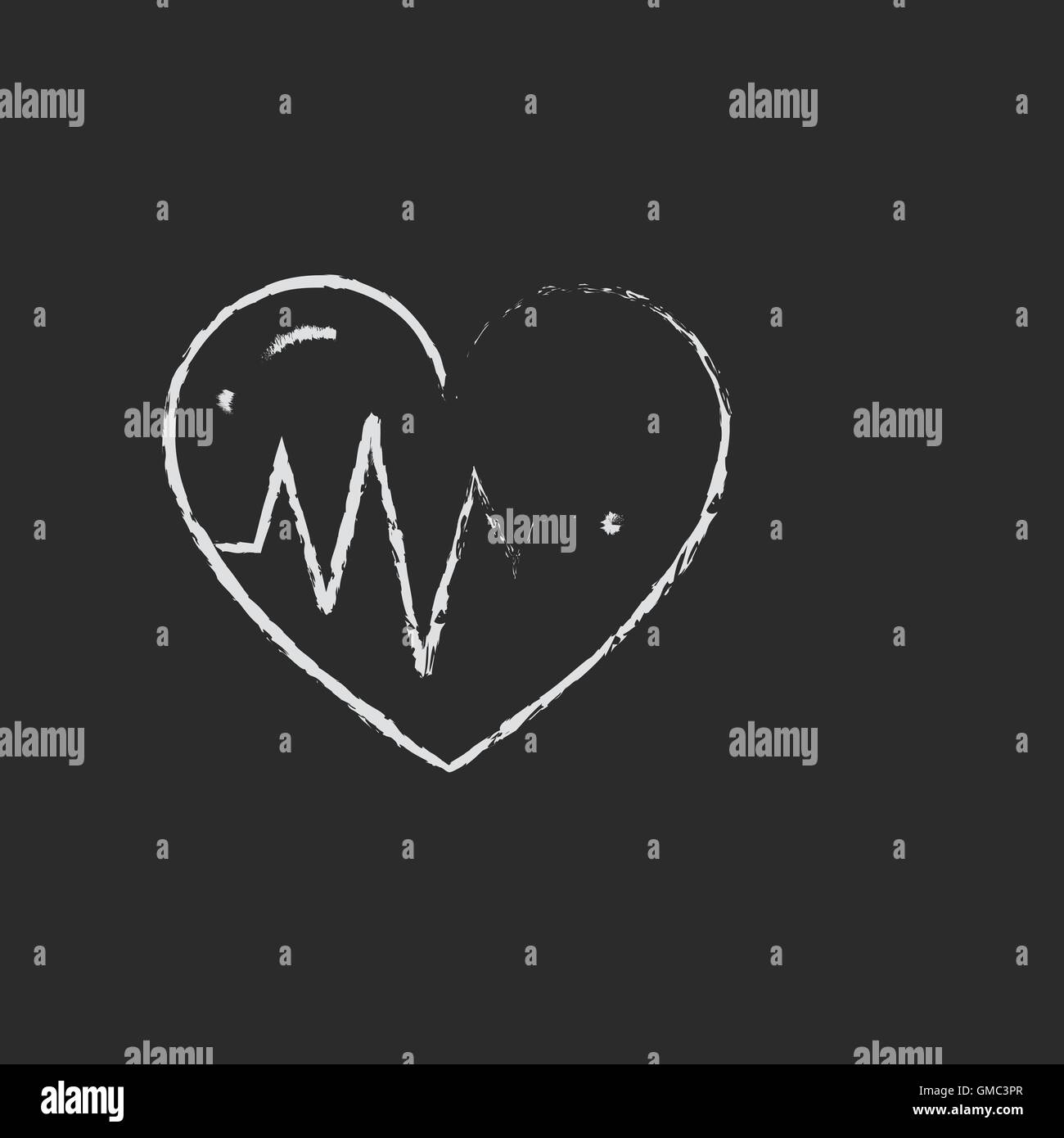 Heart rhythm cardiogram isolated Black and White Stock Photos & Images ...