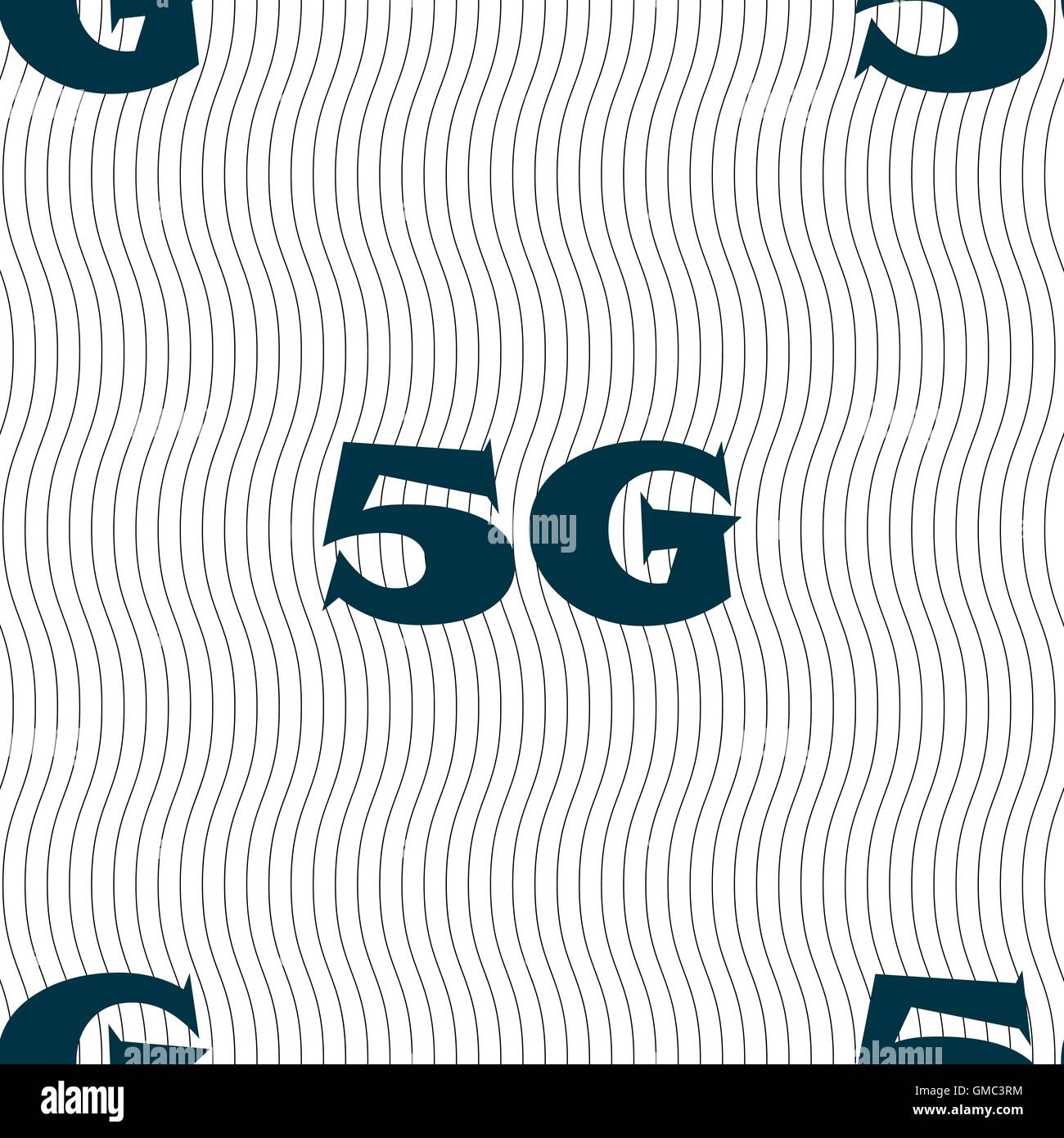 5G sign icon. Mobile telecommunications technology symbol. Seamless pattern with geometric texture. Vector Stock Vector