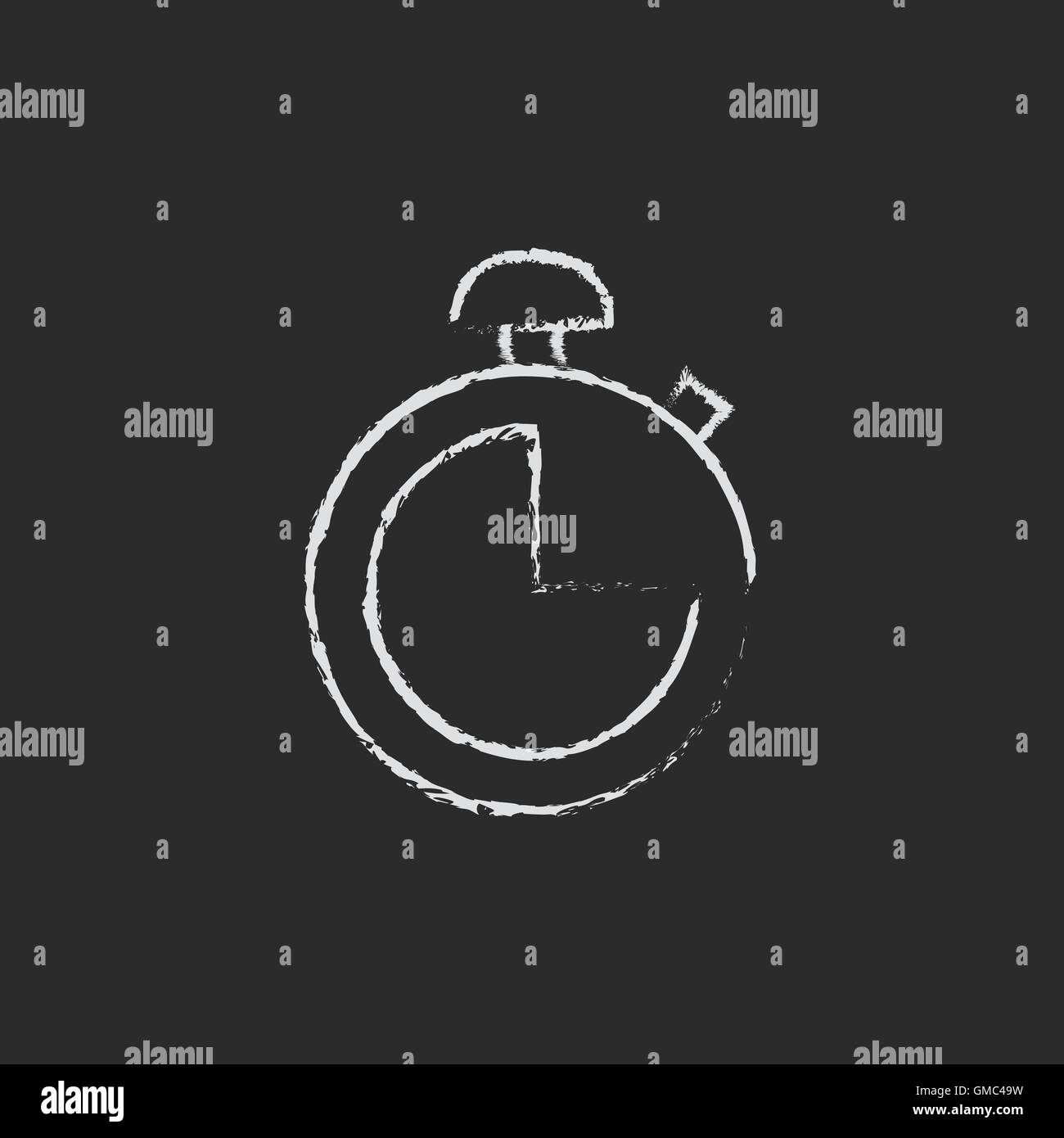 Stopwatch icon drawn in chalk. Stock Vector