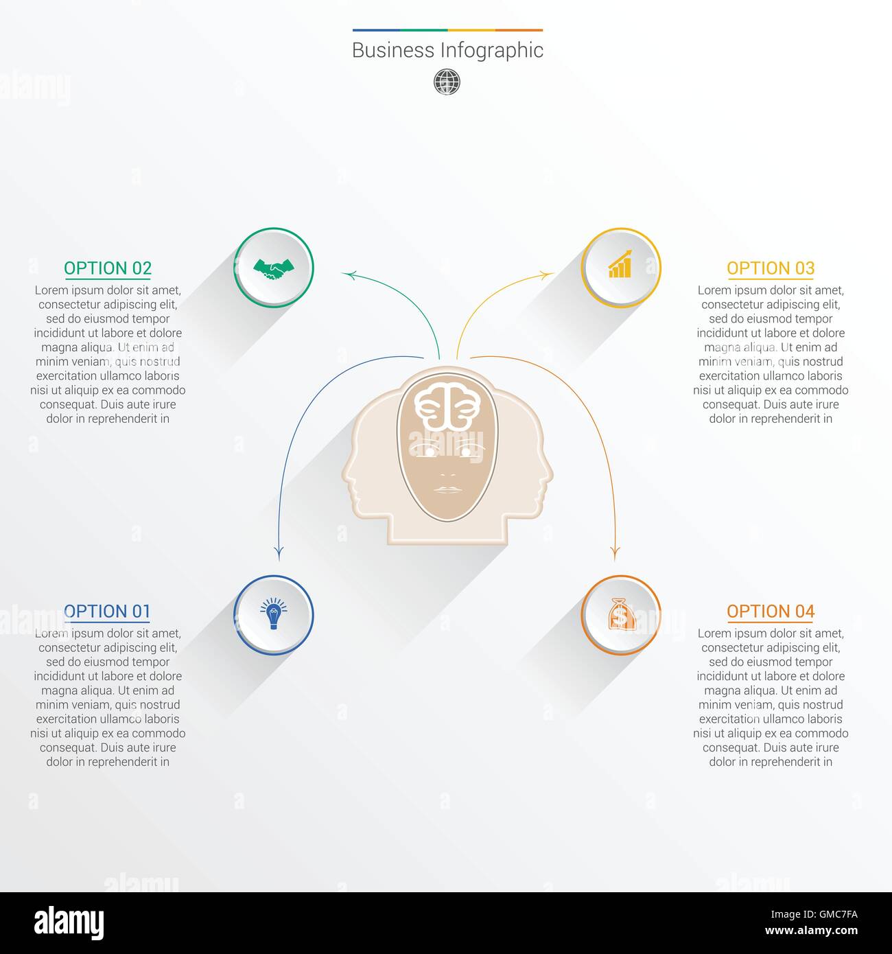 Element for template infographic business concept with four options, parts, or processes. Stock Vector