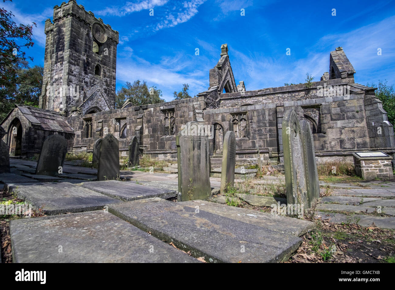 The church at Heptenstall was dedicated to St Thomas a Becket and was built between 1256 and 1260. Stock Photo