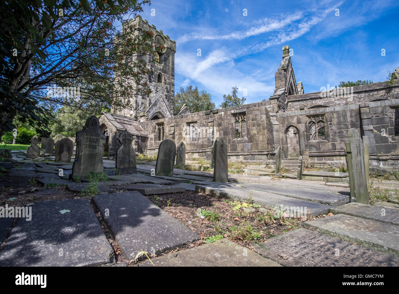 The church at Heptenstall was dedicated to St Thomas a Becket and was built between 1256 and 1260. Stock Photo