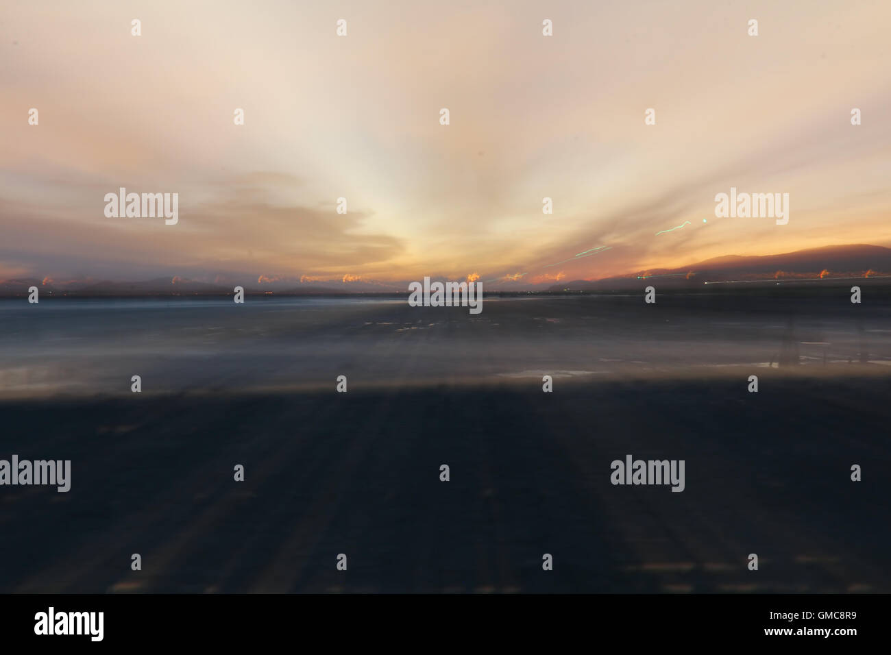 Mostly cloudy, blurry background pattern Stock Photo