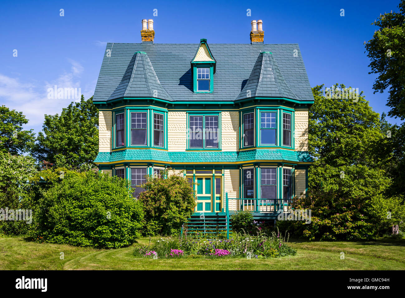 A restored historic mansion at Harbour Grace, Newfoundland and Labrador, Canada. Stock Photo