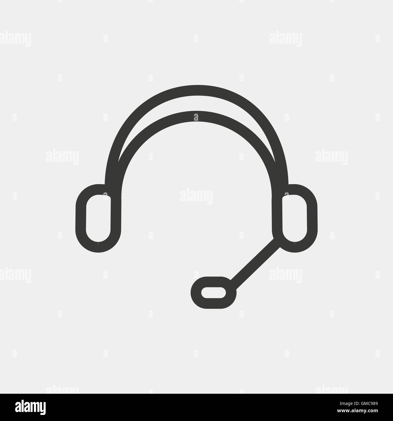 headphone icon of brown outline for illustration Stock Vector Image
