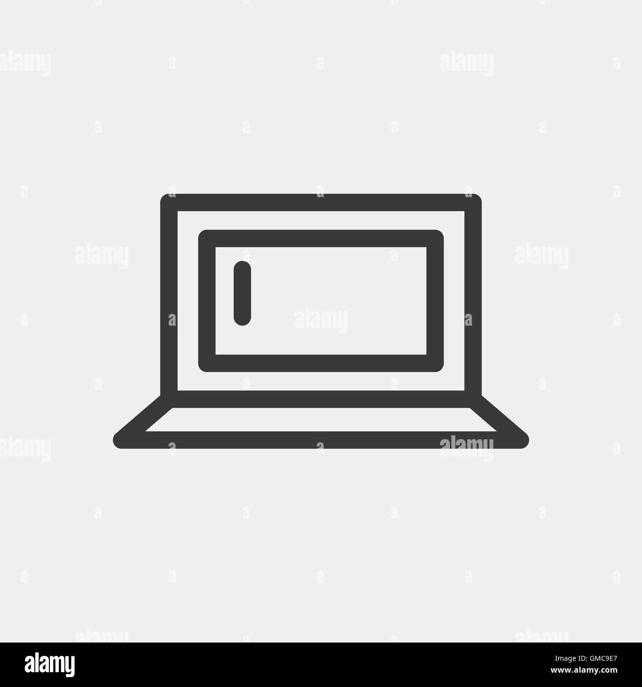 the flat graphic laptop icon in brown outline Stock Vector Image & Art ...