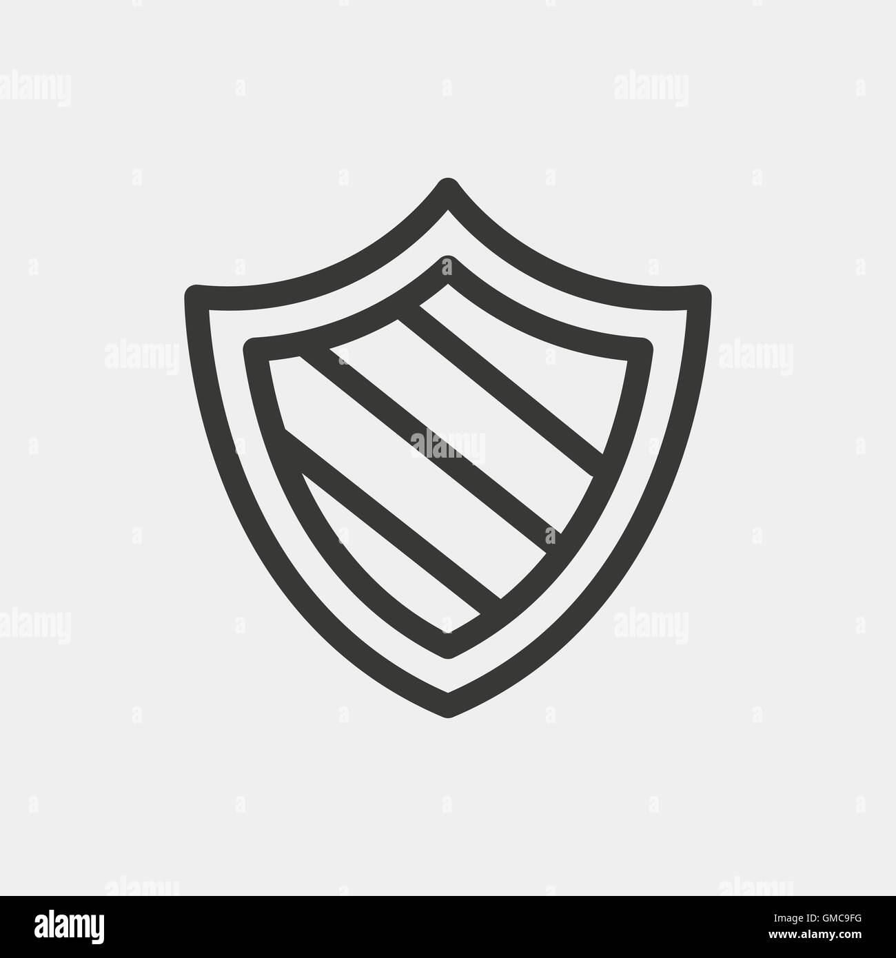 shield icon of brown outline for illustration Stock Vector Image & Art ...