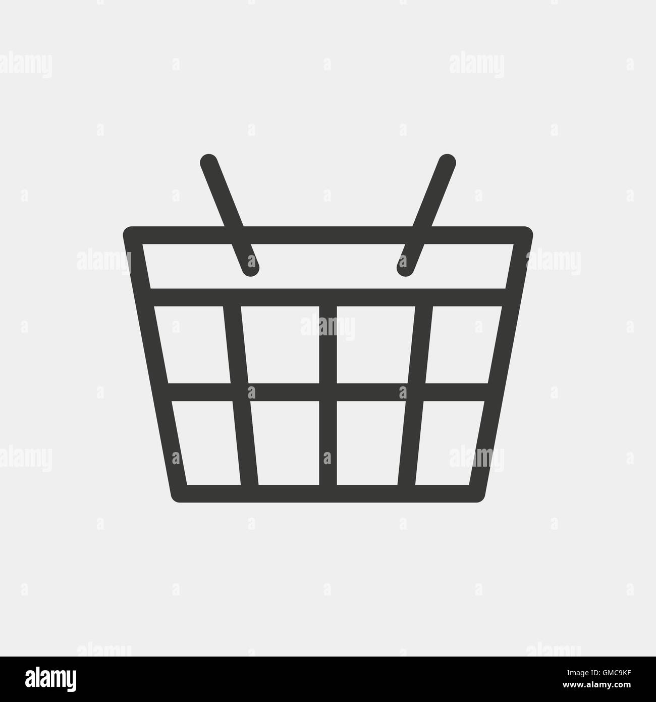 shopping basket icon of brown outline for illustration Stock Vector ...