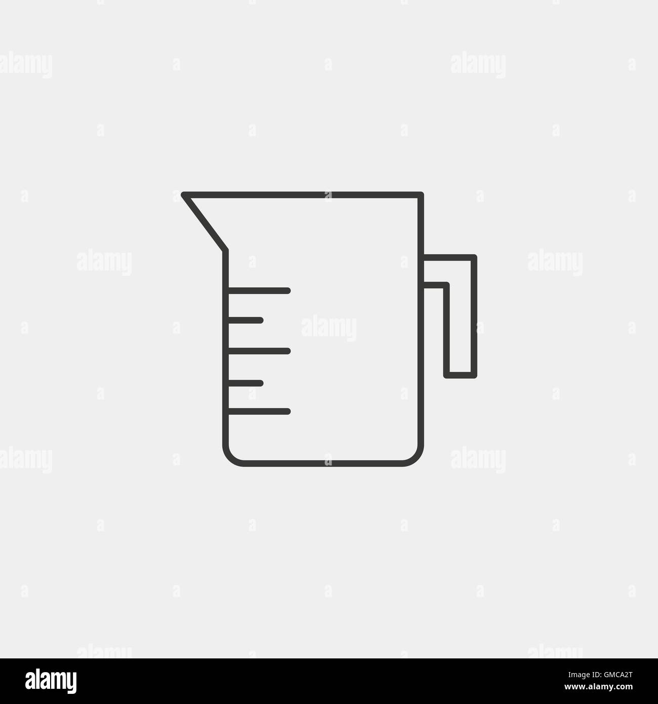measuring jug icon of brown outline for illustration Stock Vector