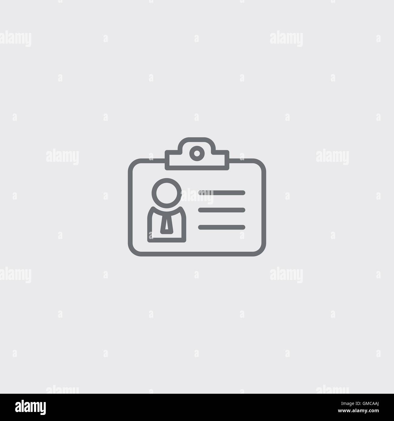 identify card icon of grey outline for illustration Stock Vector Image ...