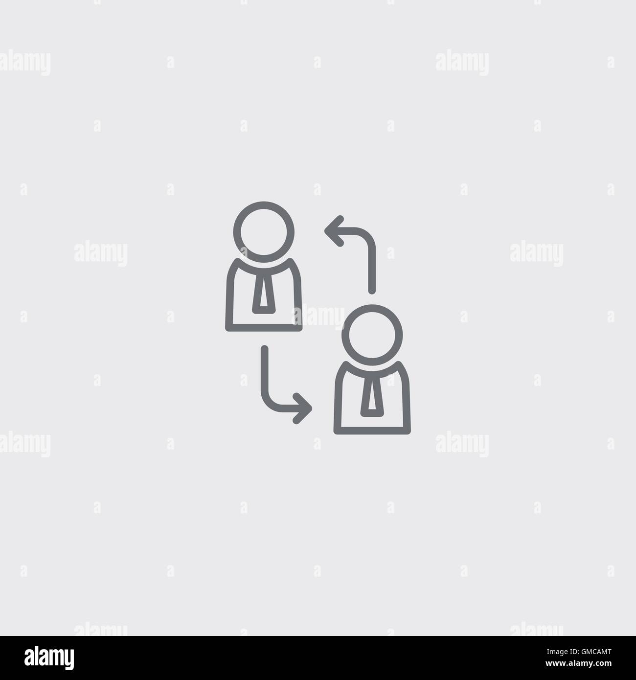 conversation icon of grey and thin outline Stock Vector