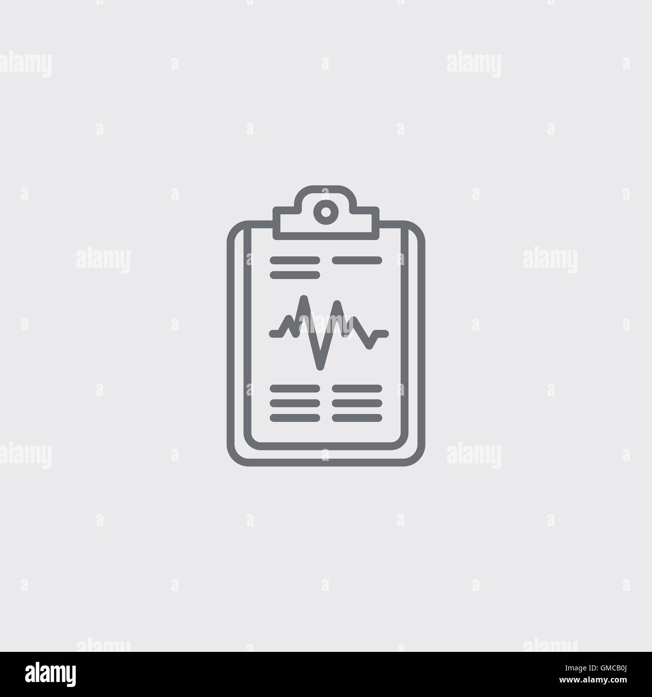 Clipboard icon of grey outline for webpage Stock Vector