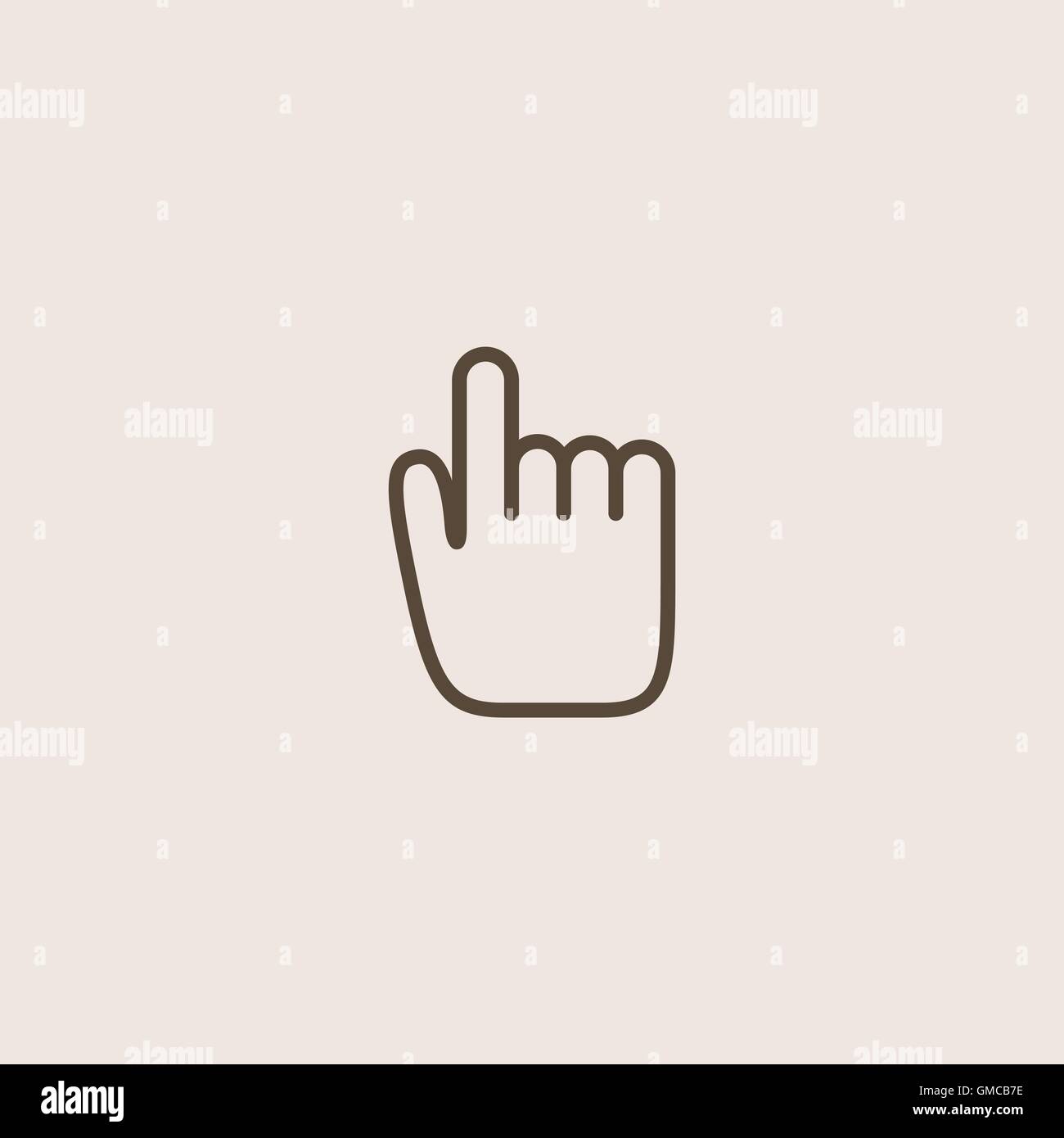 hand cursors icon of brown outline for webpage Stock Vector Image & Art ...