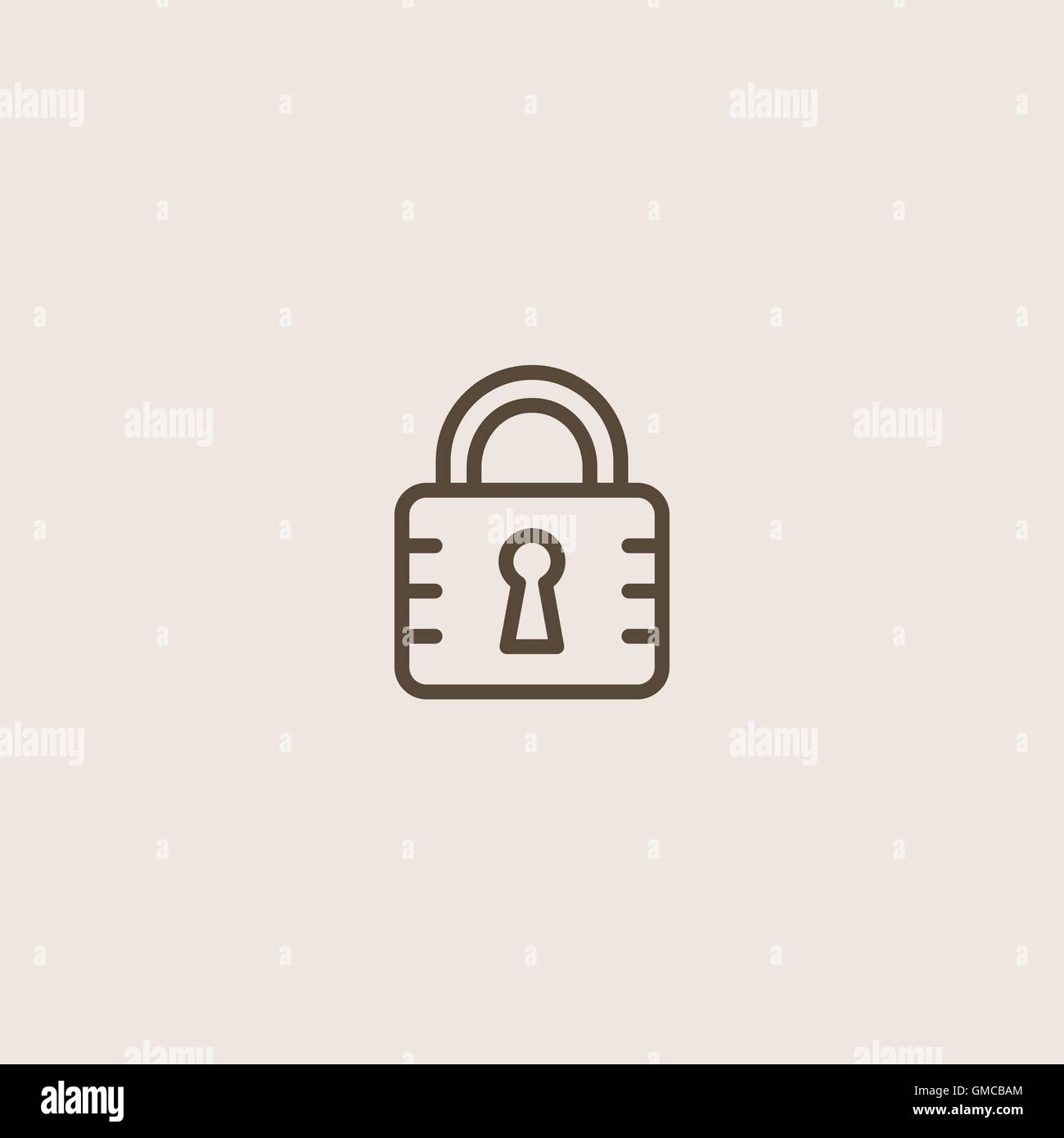 lock icon of brown and thin outline Stock Vector Image & Art - Alamy