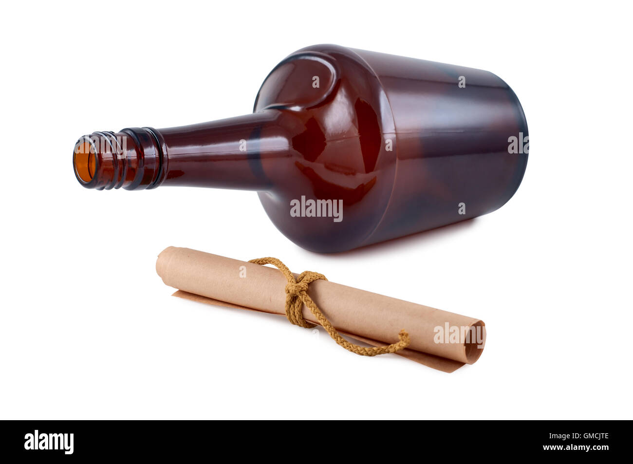 Paper roll, bottle isolated on white background Stock Photo Alamy