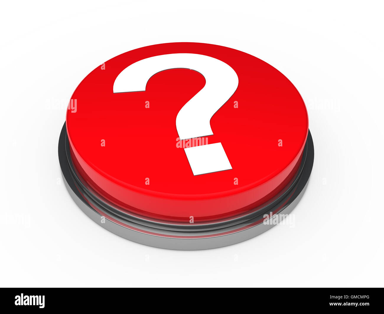 3d button red question mark Stock Photo