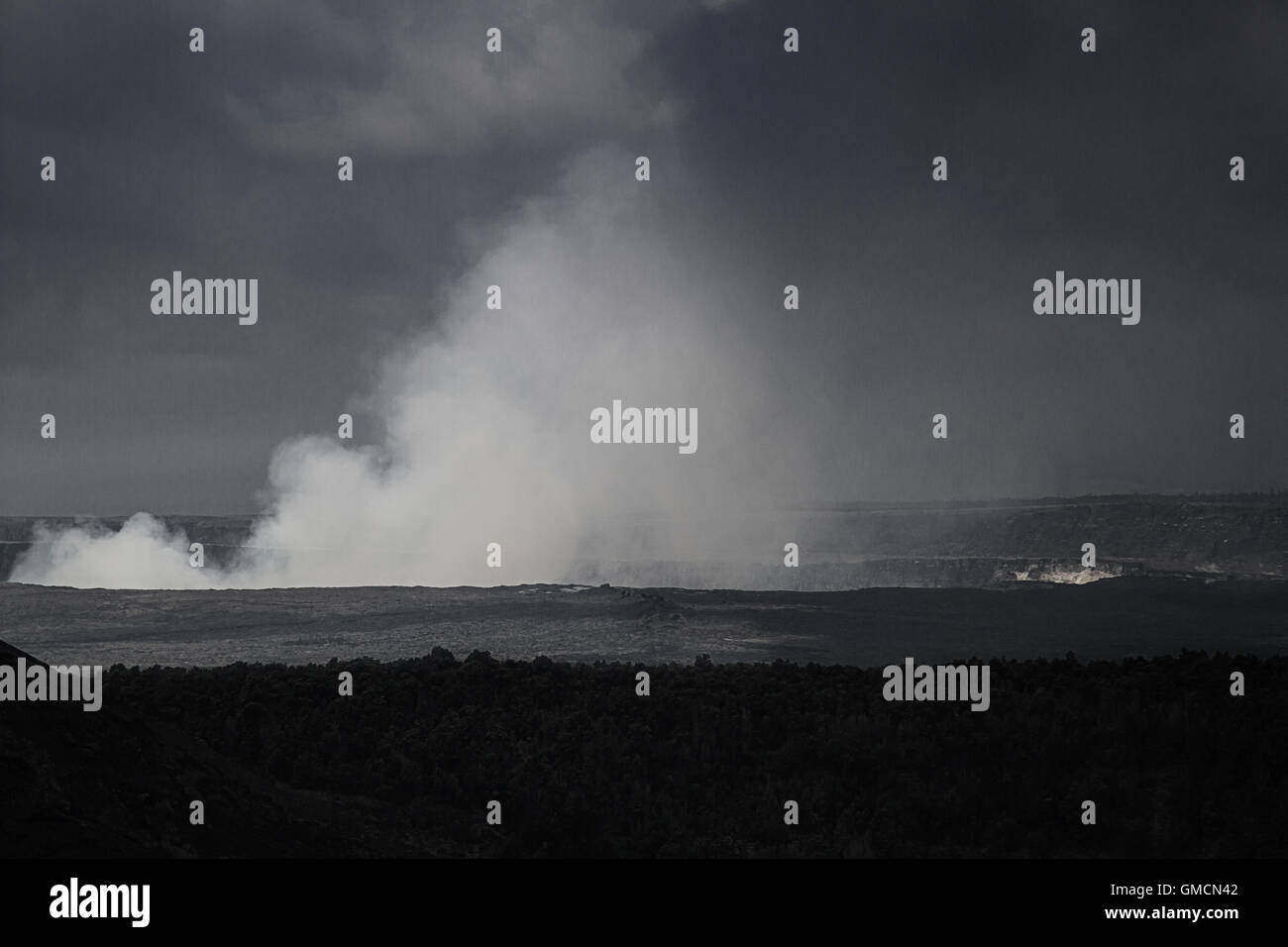 Black and white volcano Stock Photo - Alamy