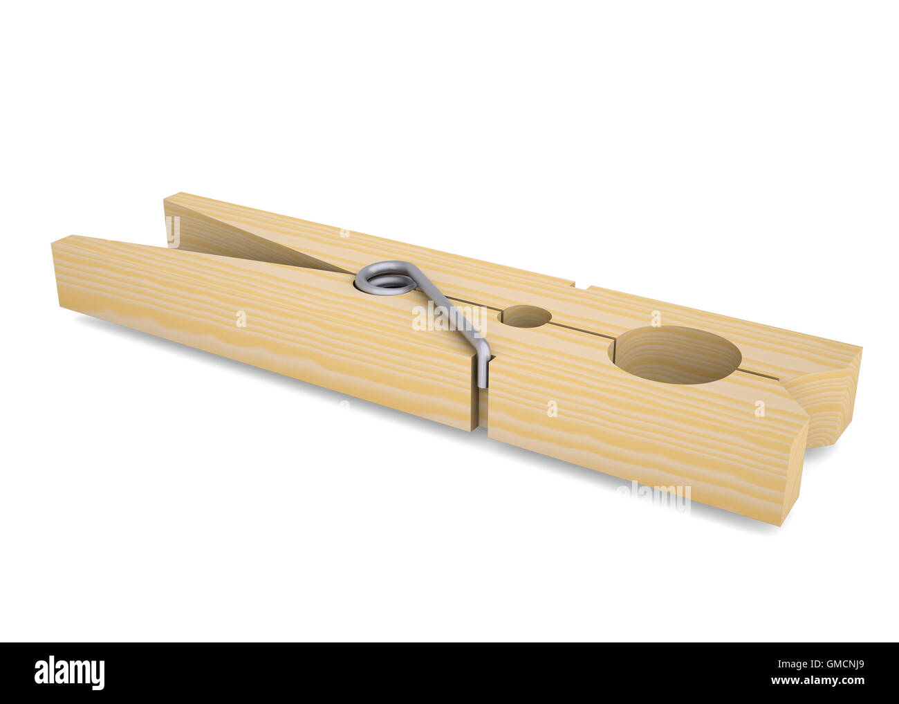 Clothespin 3 wooden clothes peg free 3D model