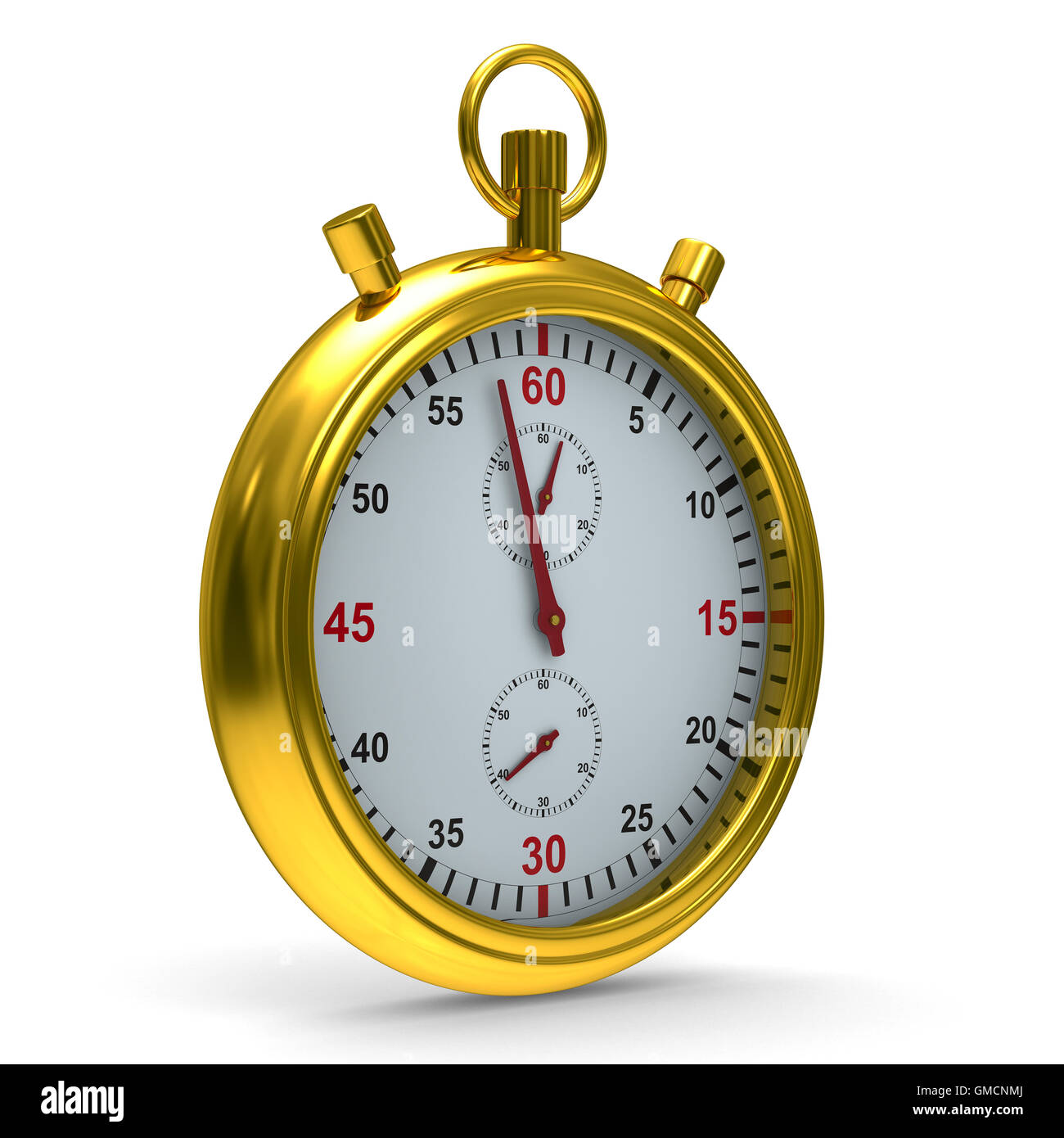 Stopwatch on white background. Isolated 3D image Stock Photo - Alamy