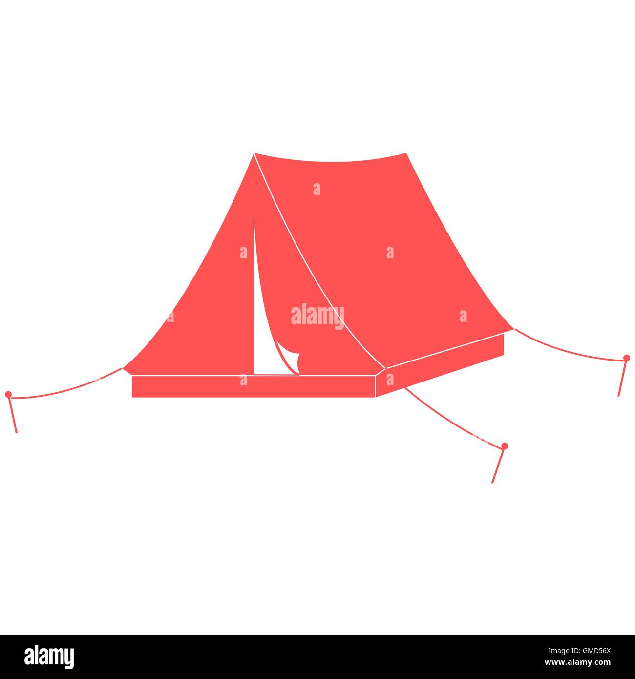 Stylized icon of a colored tourist tent on a white background Stock ...