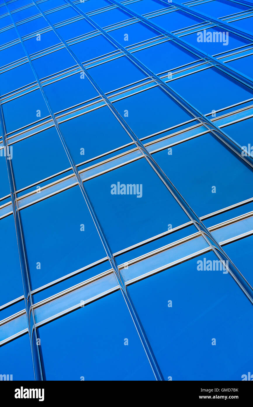 modern blue glass wall of skyscraper Stock Photo Alamy