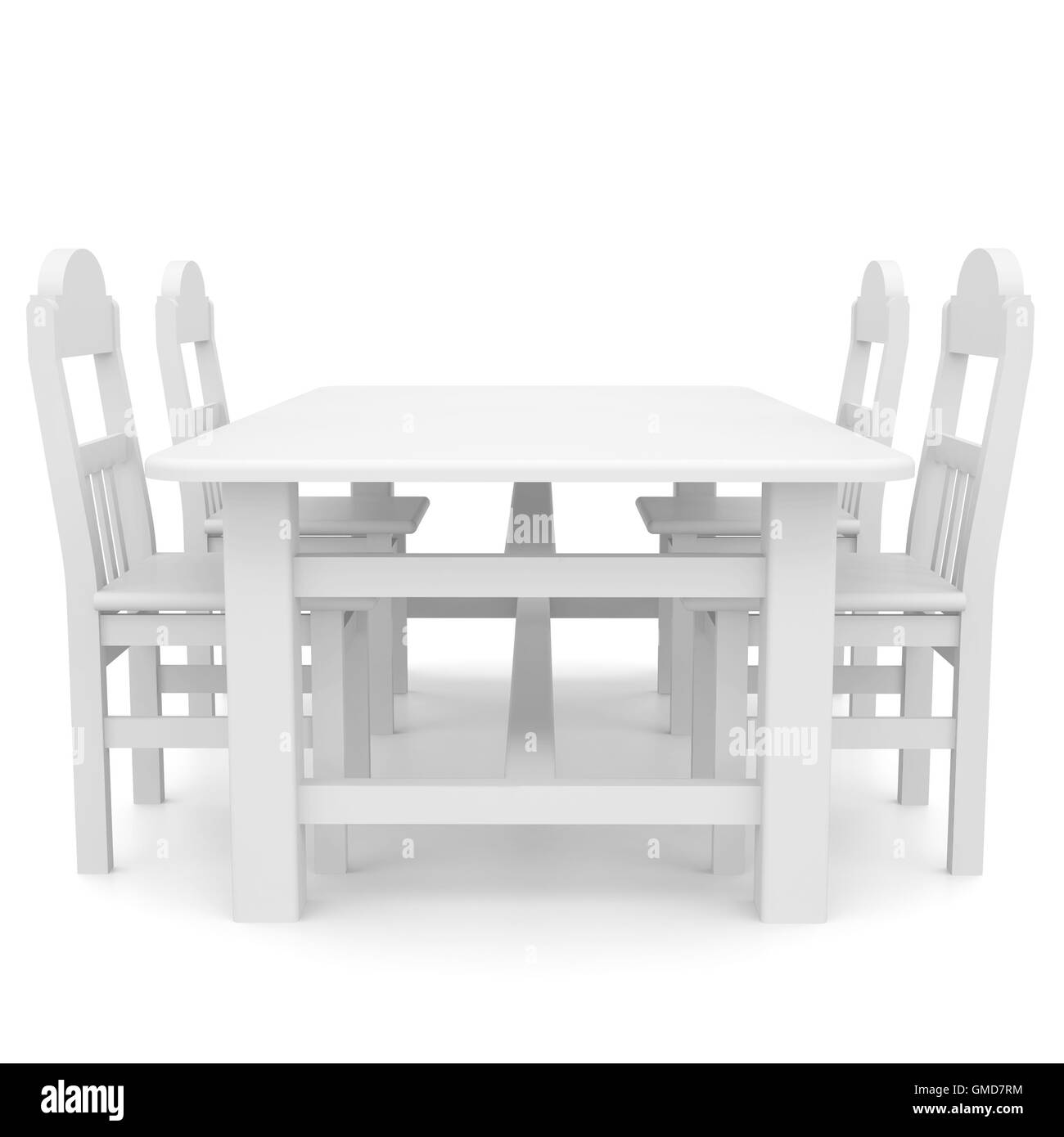 White table and chairs Stock Photo Alamy