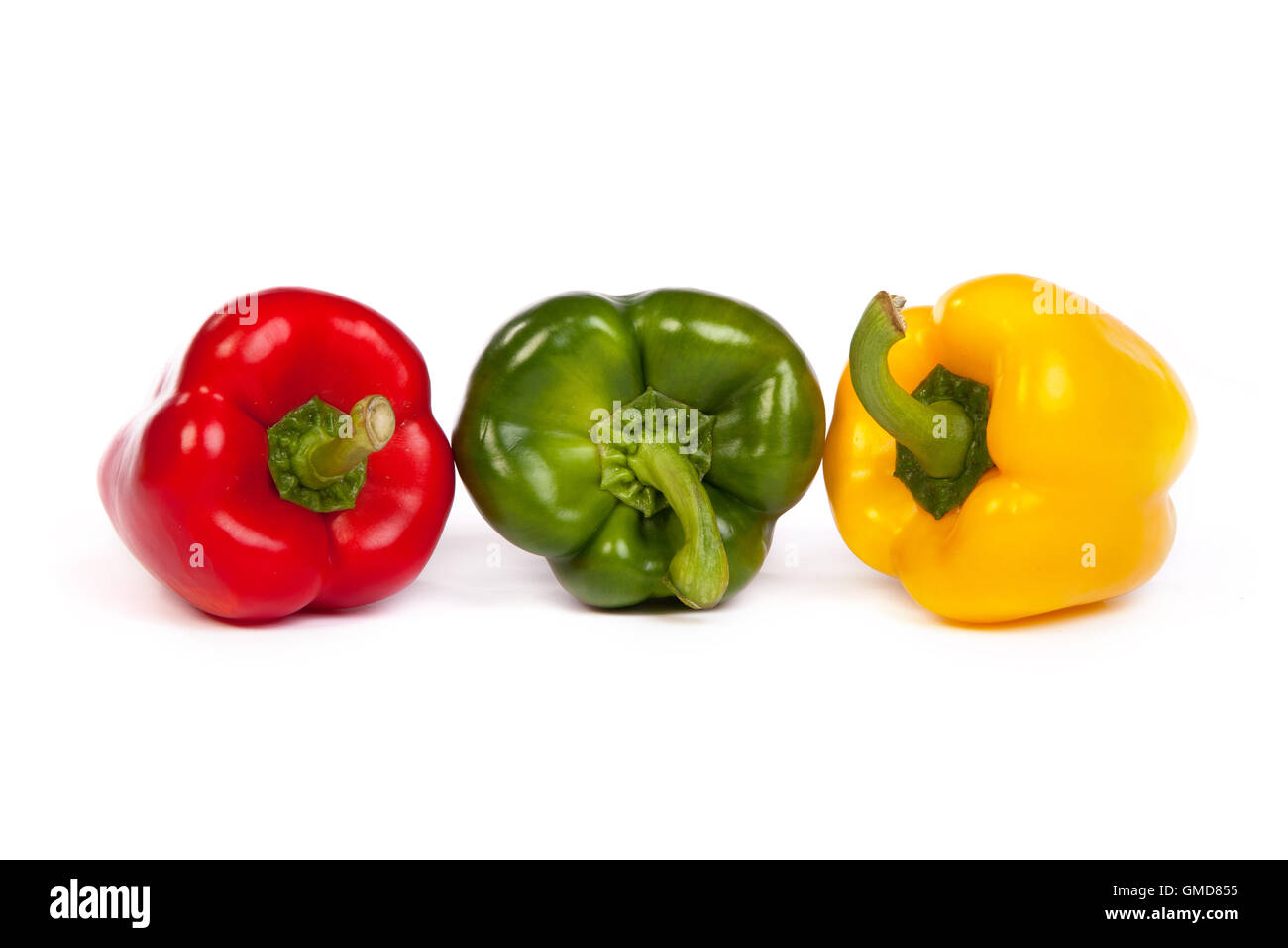 Group of seet bell peppers isolated on white Stock Photo