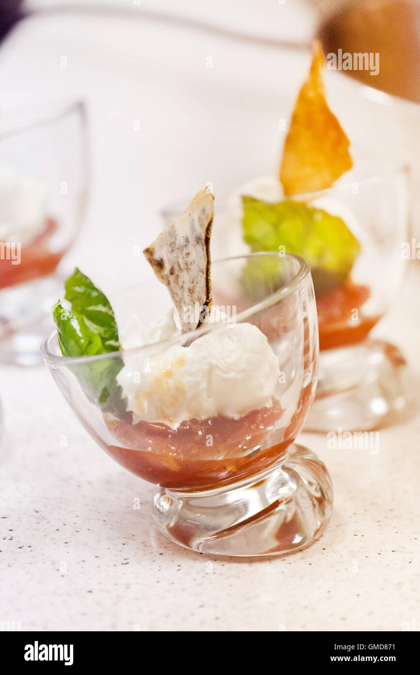 ice cream with tomato jam Stock Photo Alamy