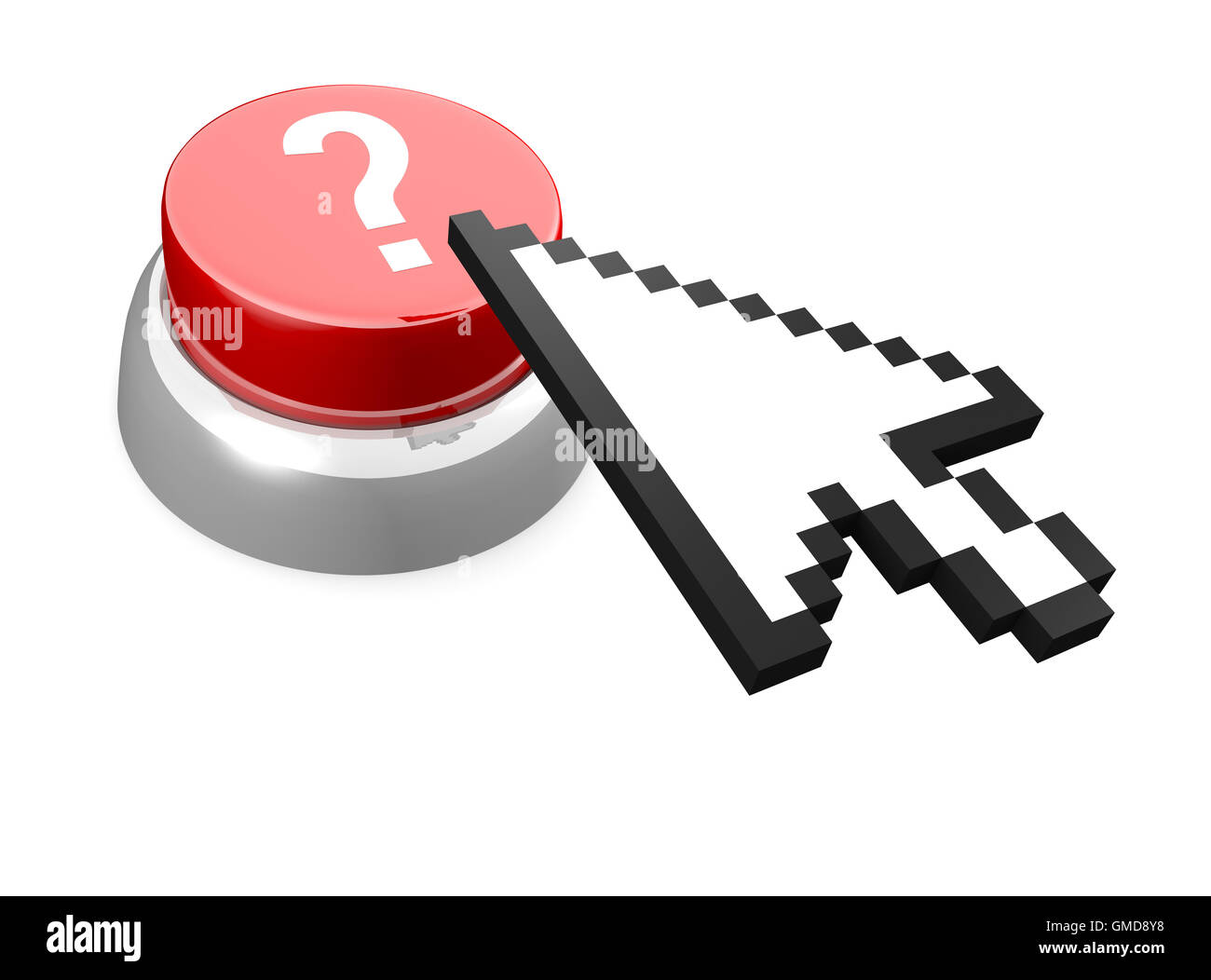 Red button with question mark Stock Photo