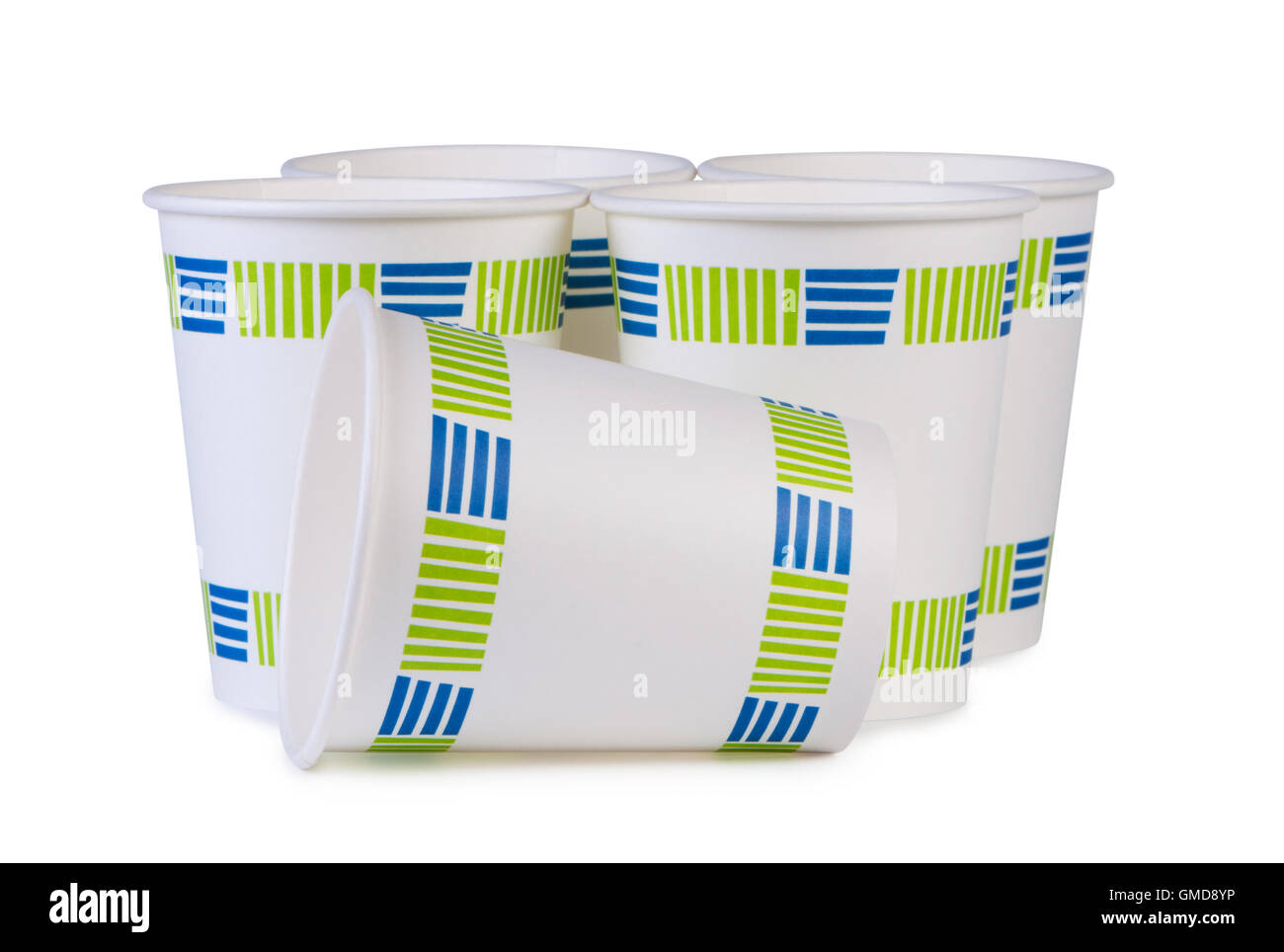 Paper cups isolated on white background Stock Photo - Alamy